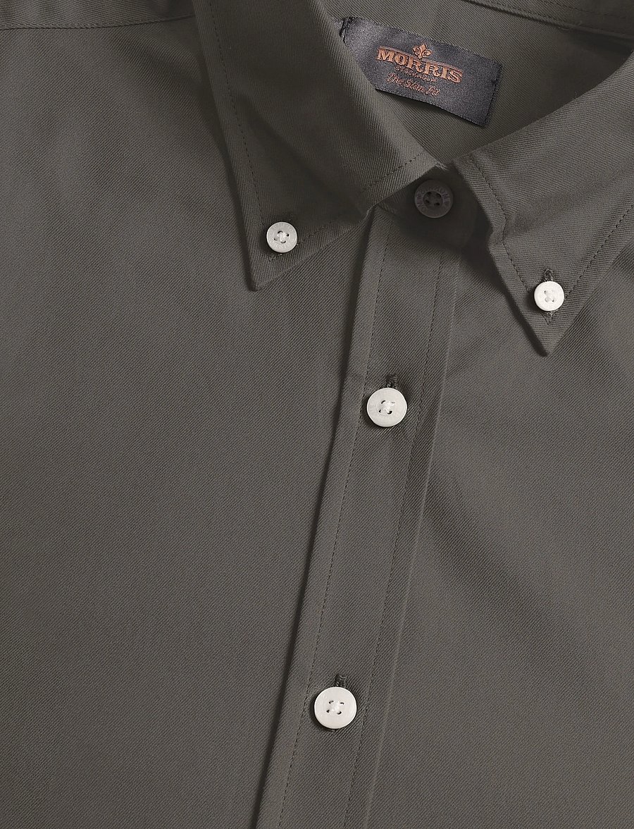 Morris - Morris BD Twill Shirt-Slim Fit - freizeithemden - olive - 2