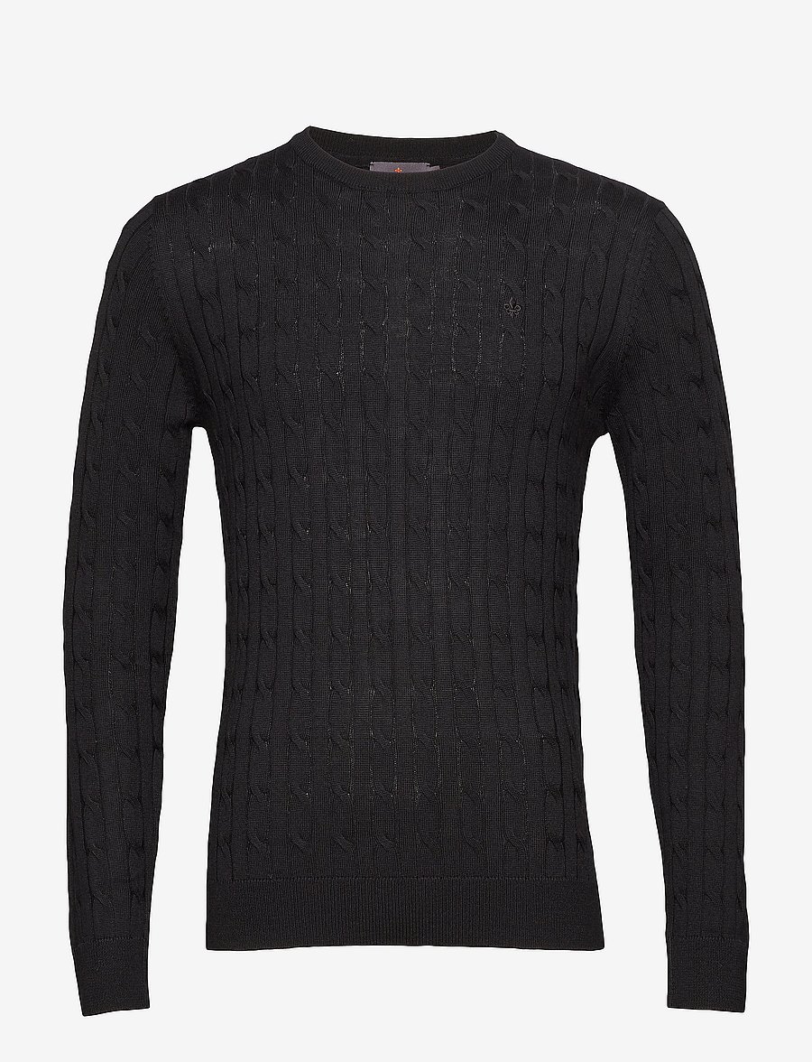 Morris - Merino Cable Oneck - rundhalsad - black - 0