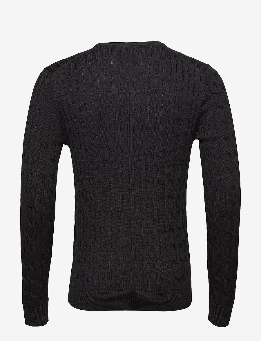 Morris - Merino Cable Oneck - rundhalsad - black - 1