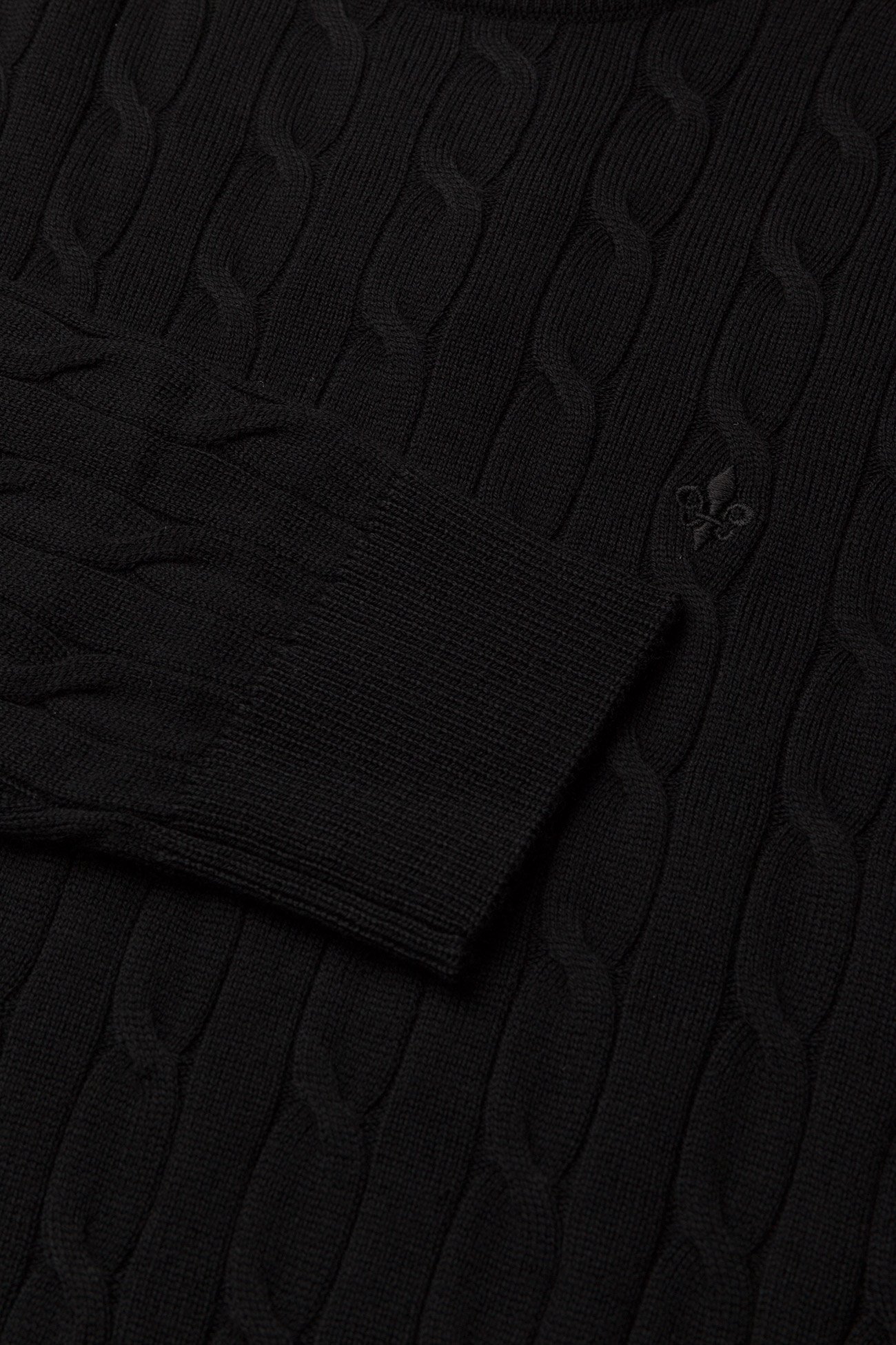 Morris - Merino Cable Oneck - black - 2