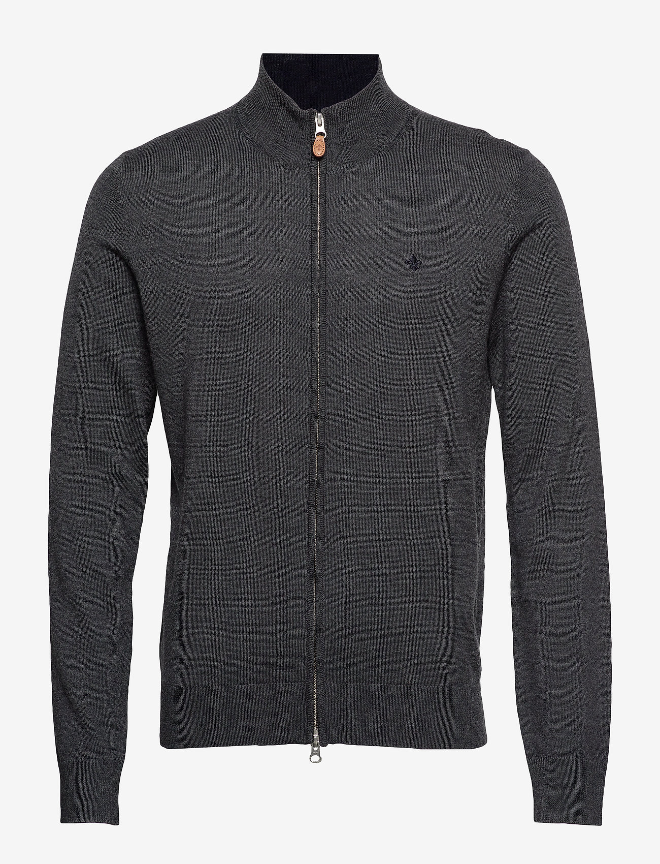 Morris - Merino Zip Cardigan - grey - 0