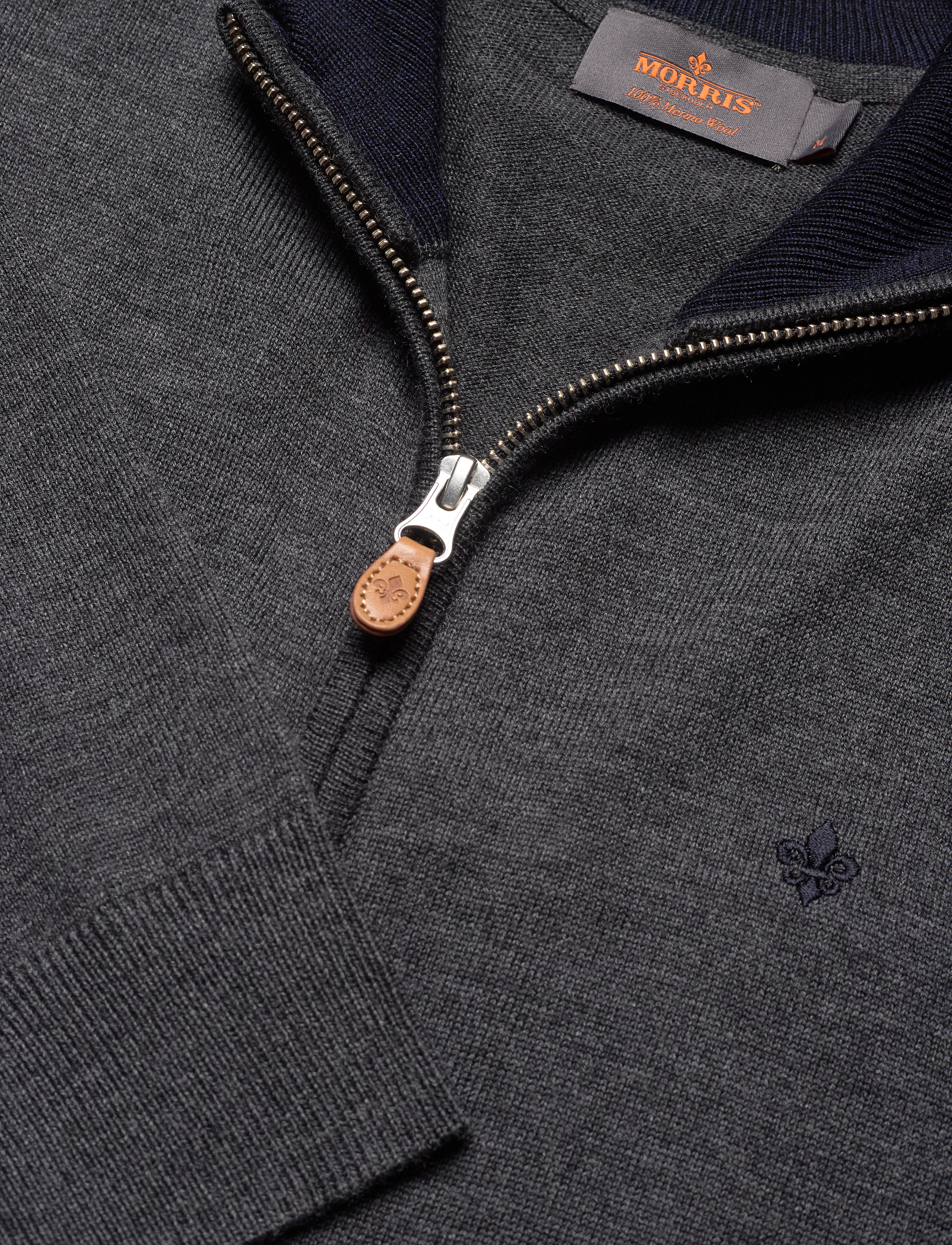 Morris - Merino Zip Cardigan - grey - 2