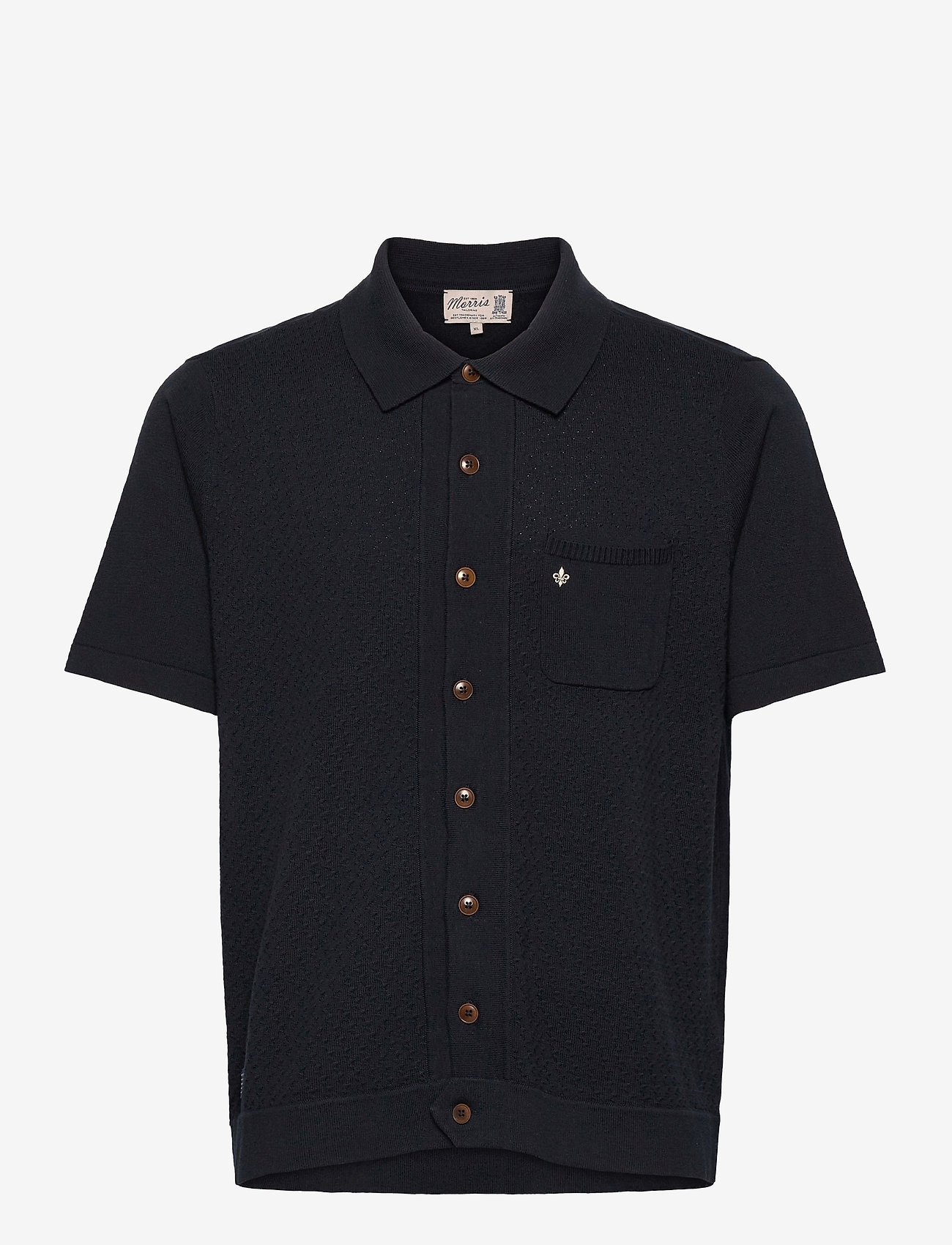 Morris - Ray Knitted Shirt - old blue - 0