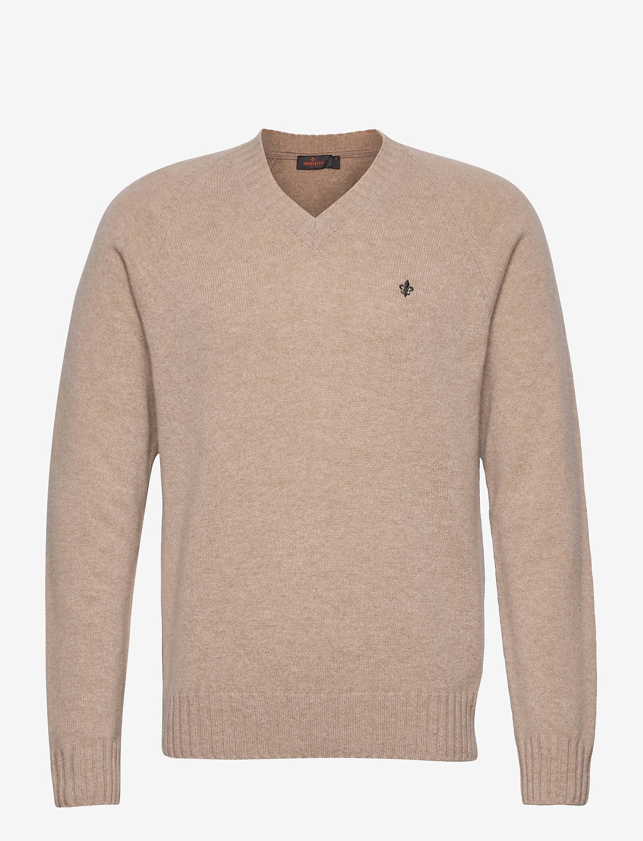 Morris - Lambswool Vneck - khaki - 0