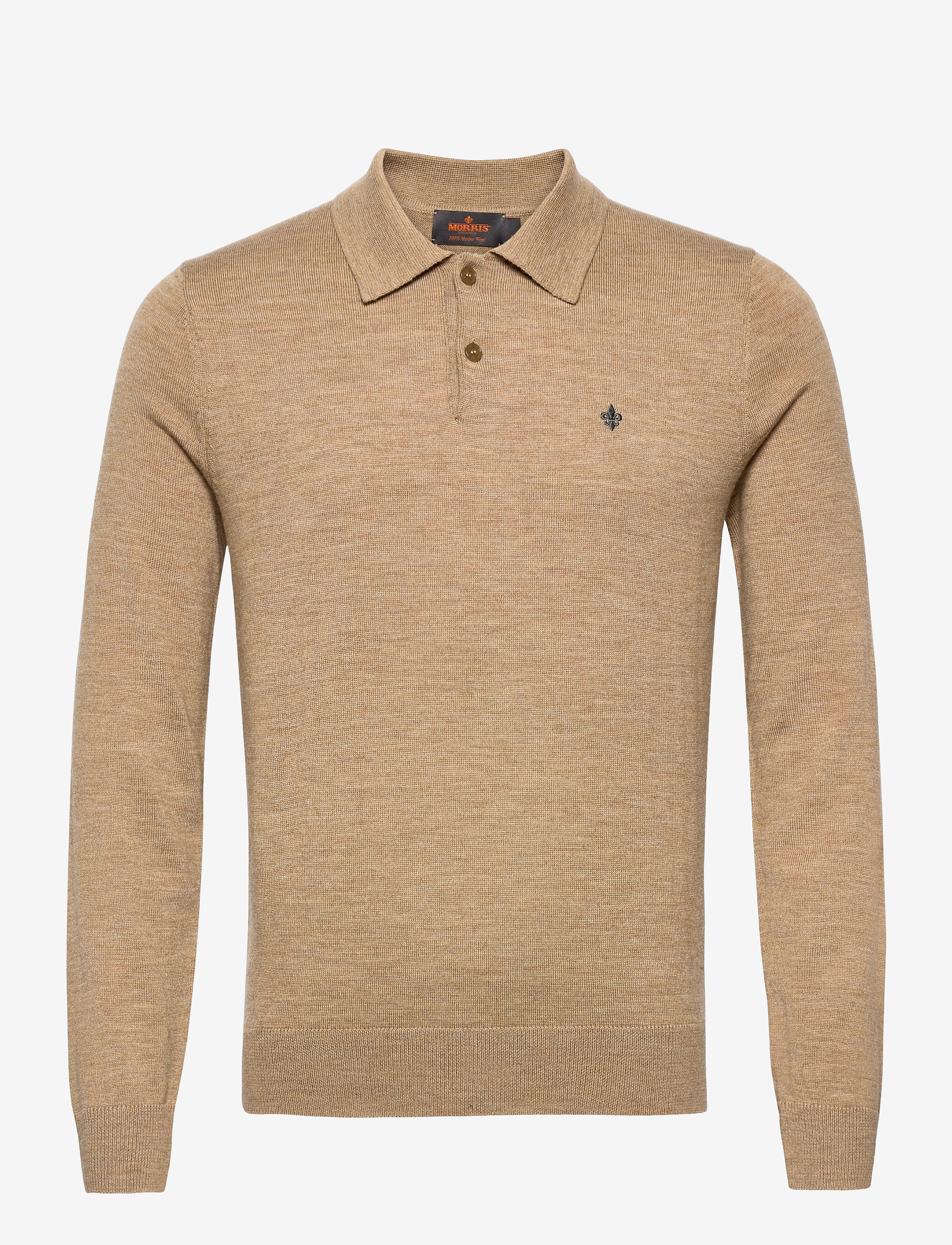 Morris - Merino Polo Shirt - khaki - 0
