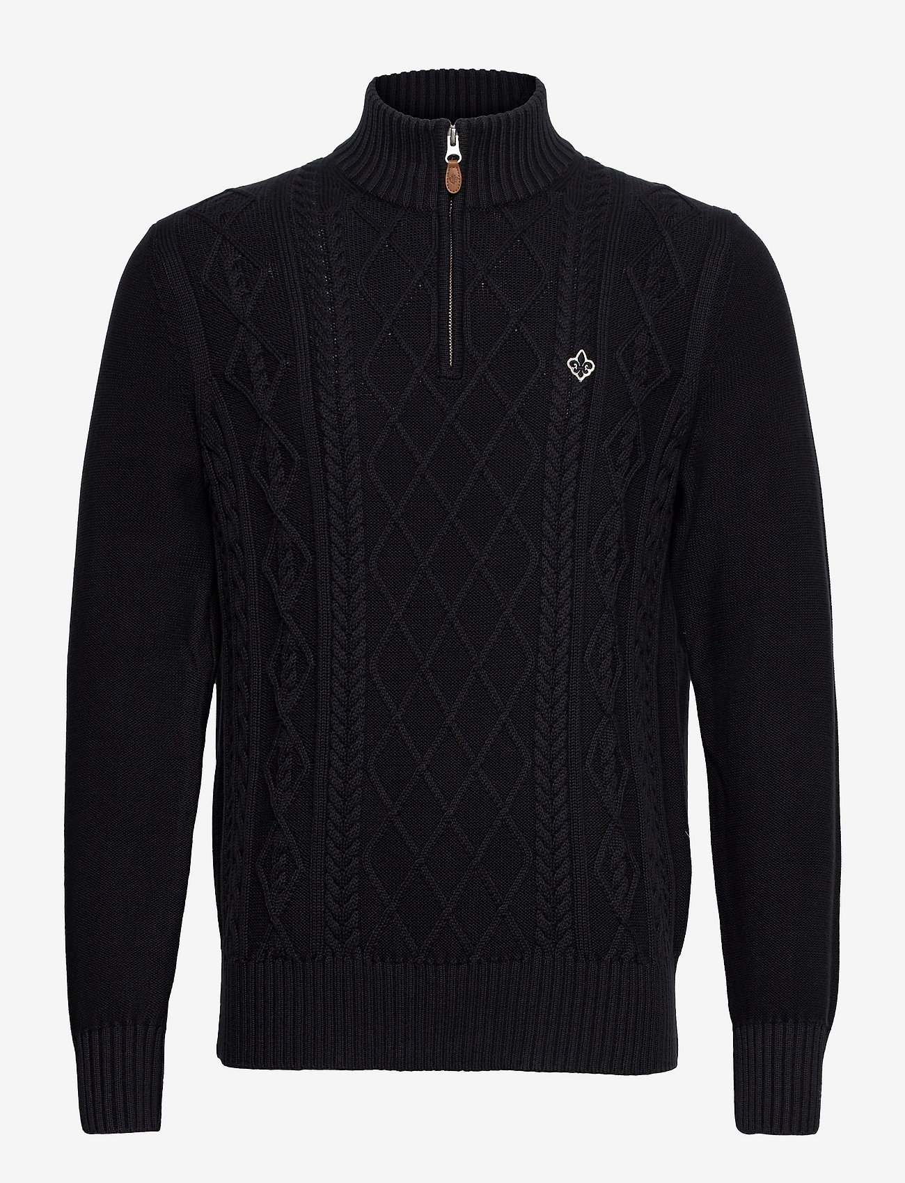 Morris - Colton Half Zip Cable - old blue - 0