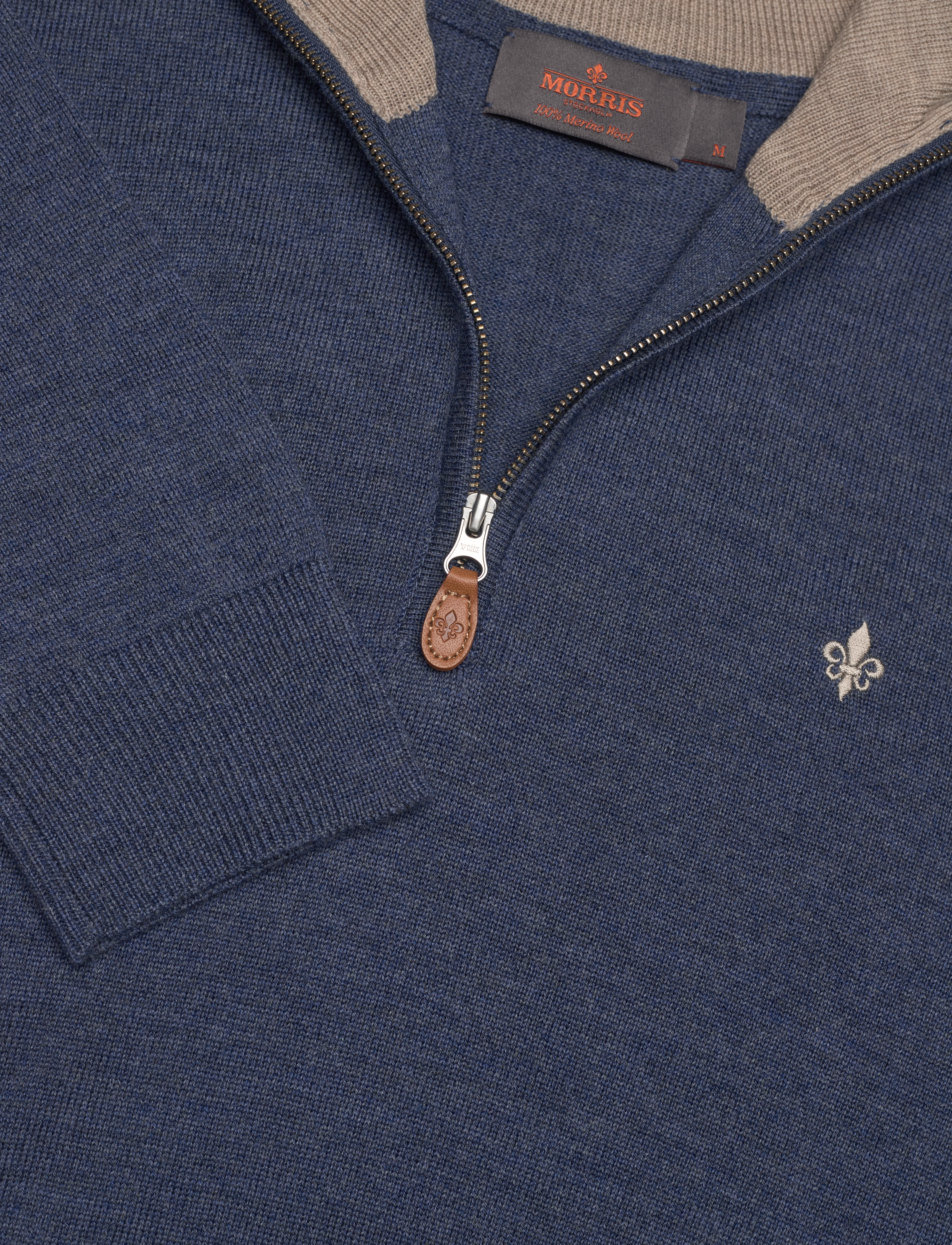 Morris - Merino John Zip - blue - 2