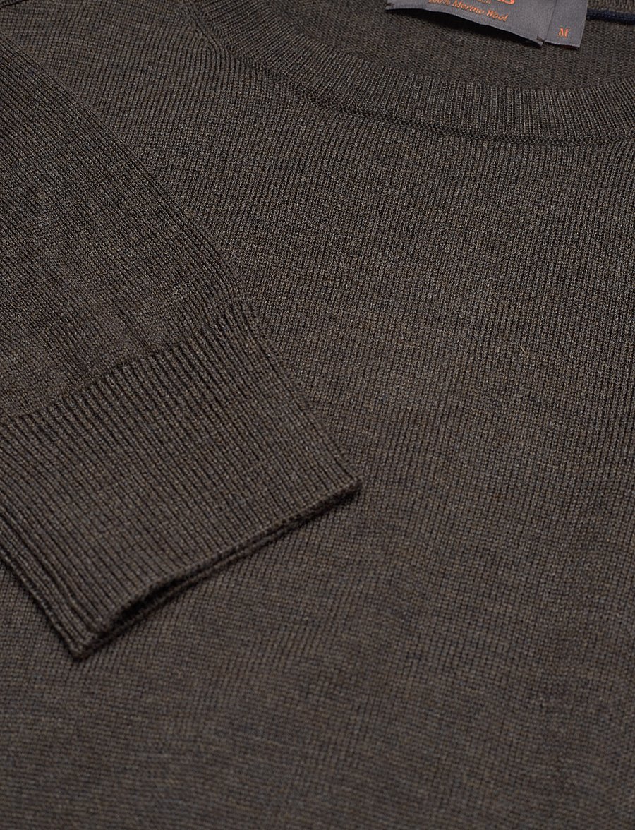 Morris - Merino Oneck - Ümmarguse kaelusega kudumid - brown - 2