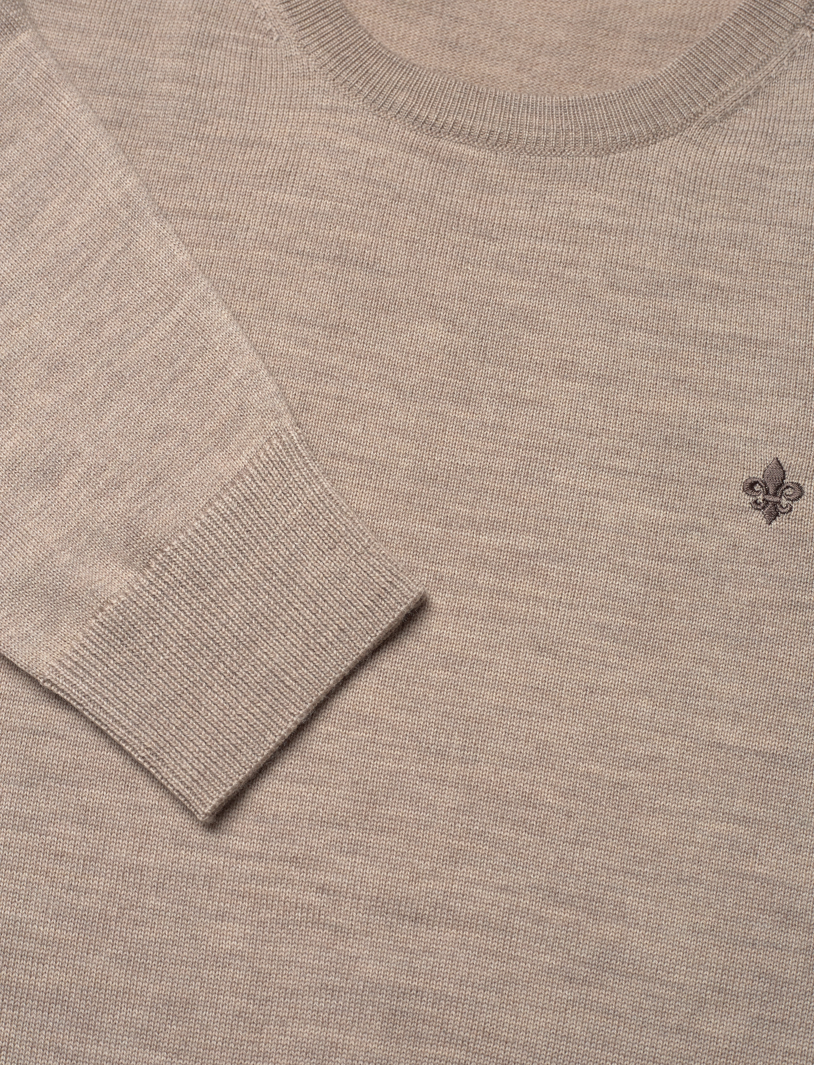 Morris - Merino Oneck - rundhalsad - khaki - 2
