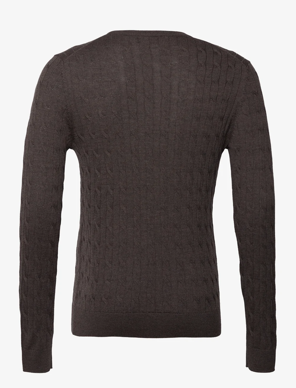 Morris - Merino Cable Oneck - rundhalsad - brown - 1