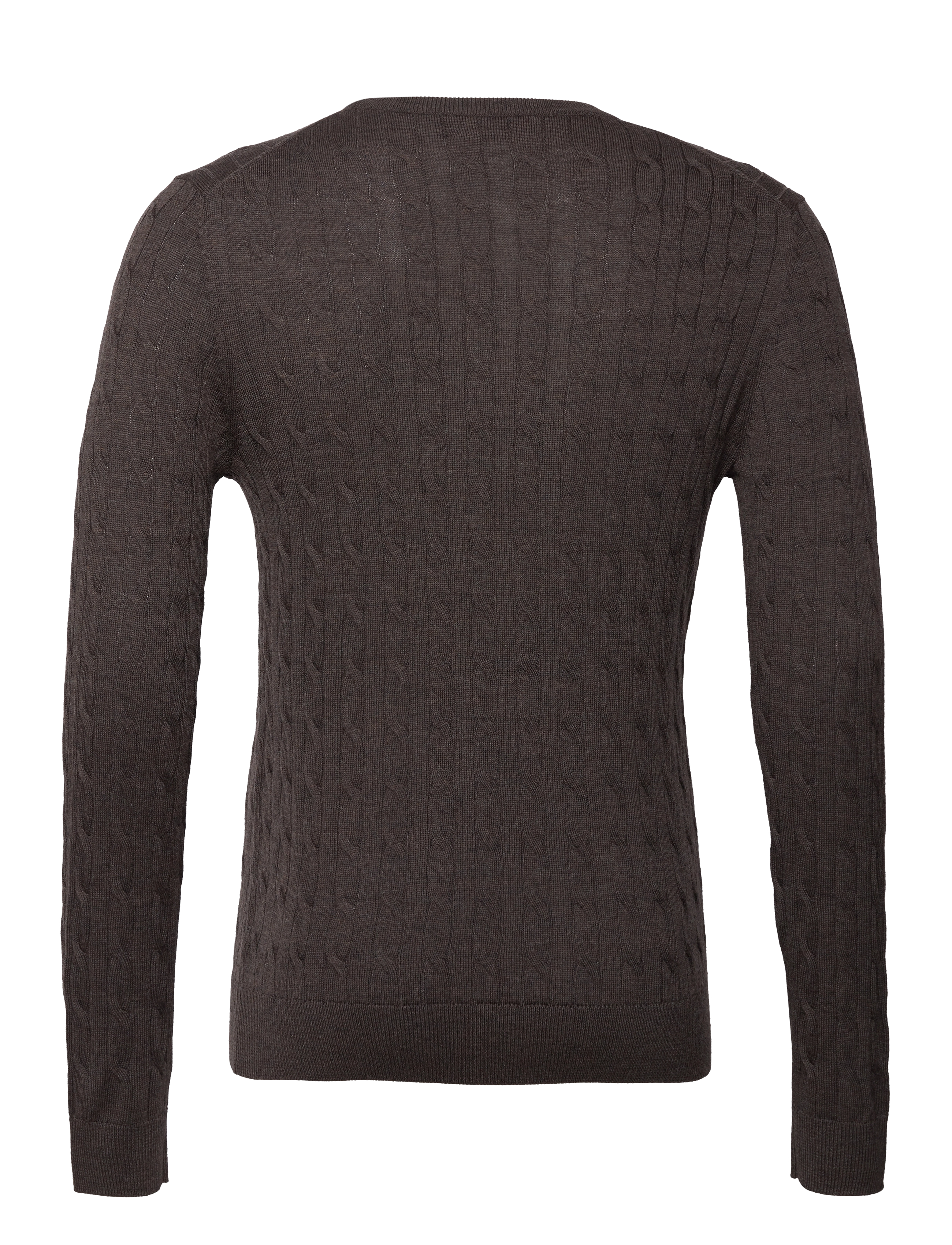 Morris - Merino Cable Oneck - basic-strickmode - brown - 1