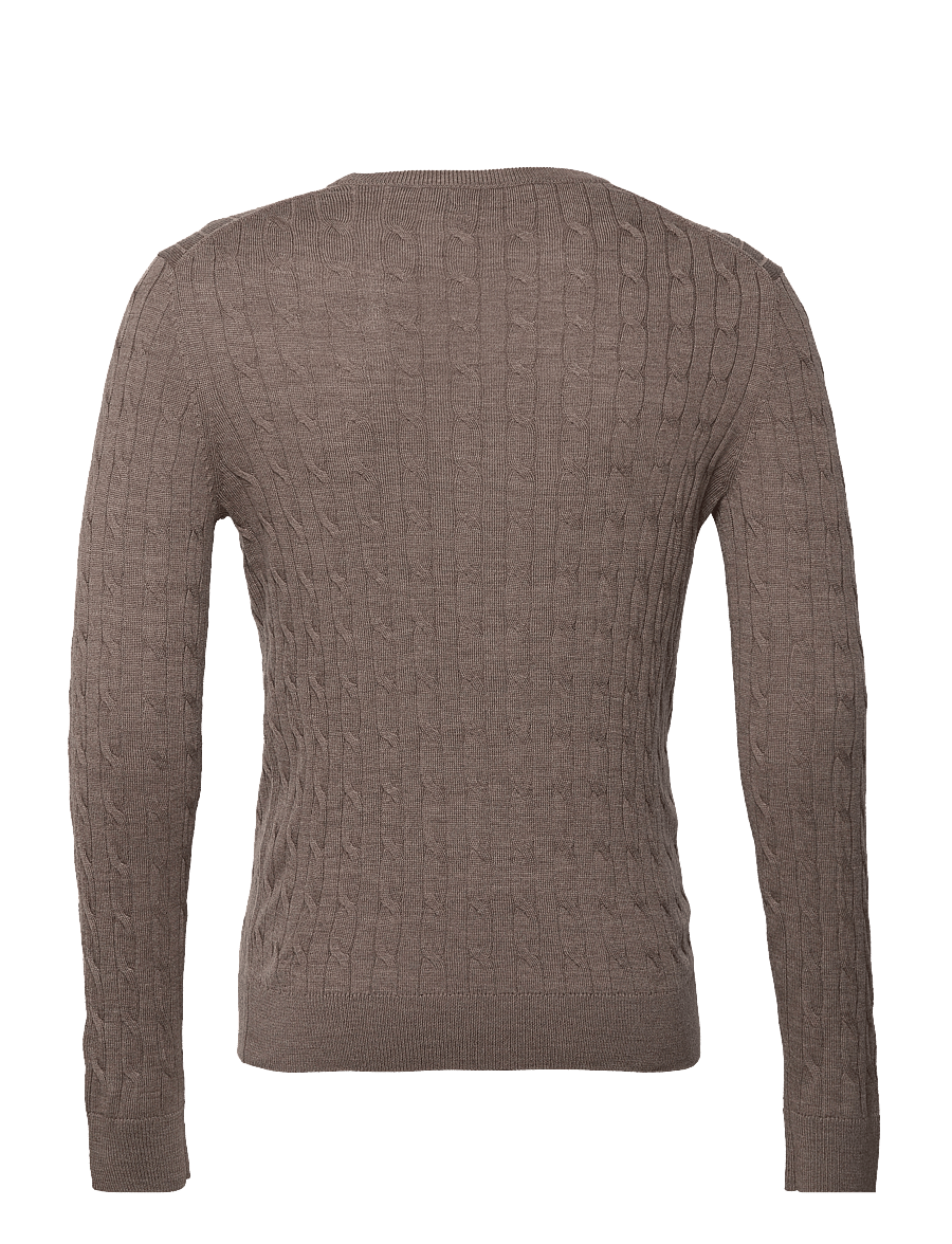 Morris - Merino Cable Oneck - Ümmarguse kaelusega kudumid - light brown - 1