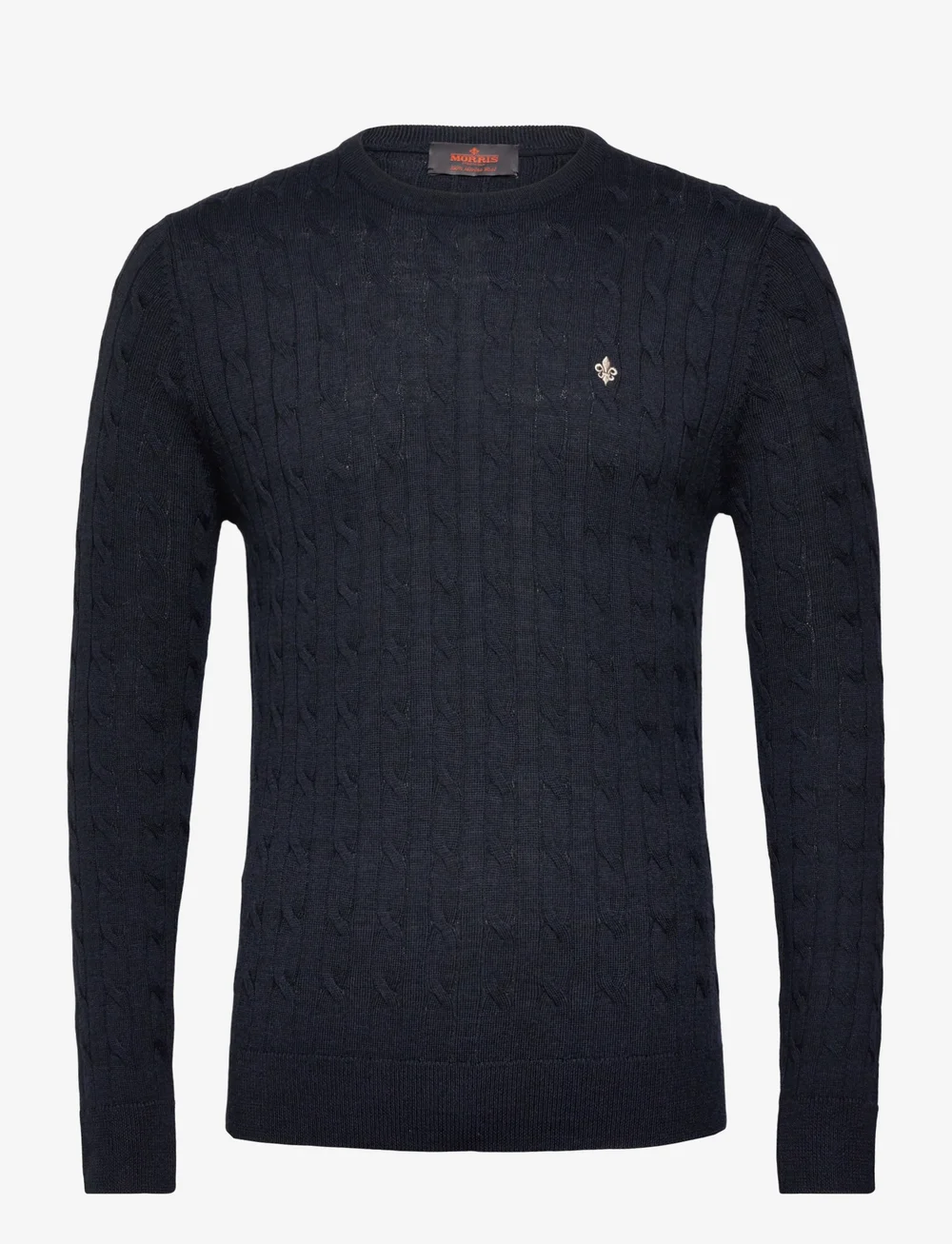 Morris - Merino Cable Oneck - Ümmarguse kaelusega kudumid - navy - 0