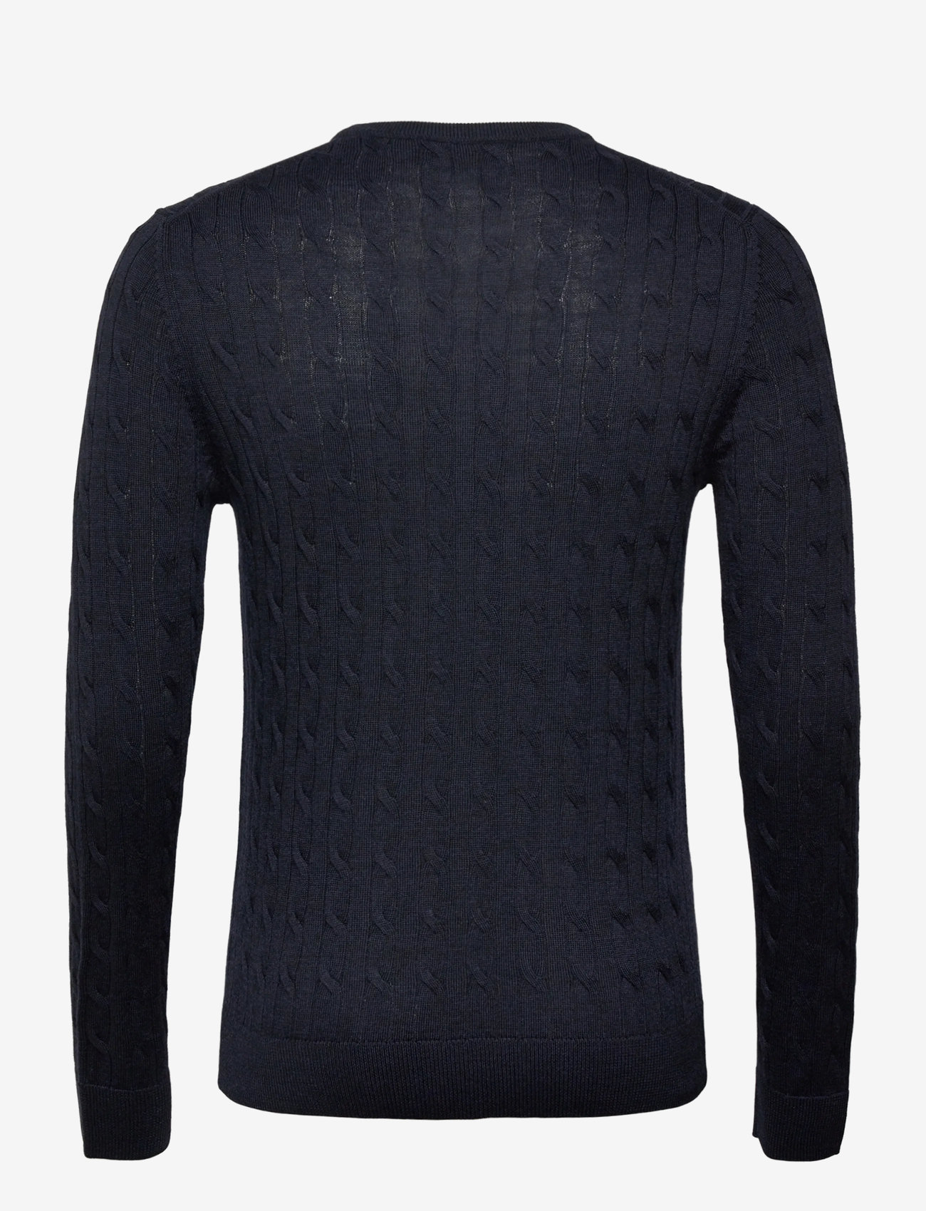 Morris - Merino Cable Oneck - rundhalsad - navy - 1