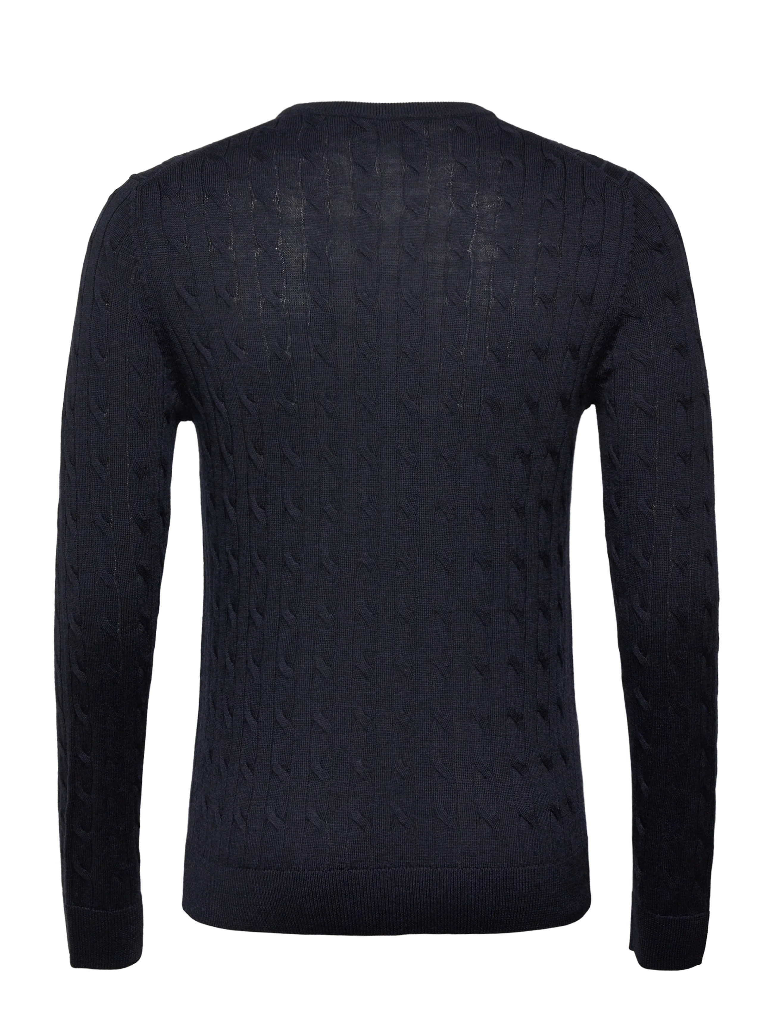 Morris - Merino Cable Oneck - Ümara kaelusega - navy - 1