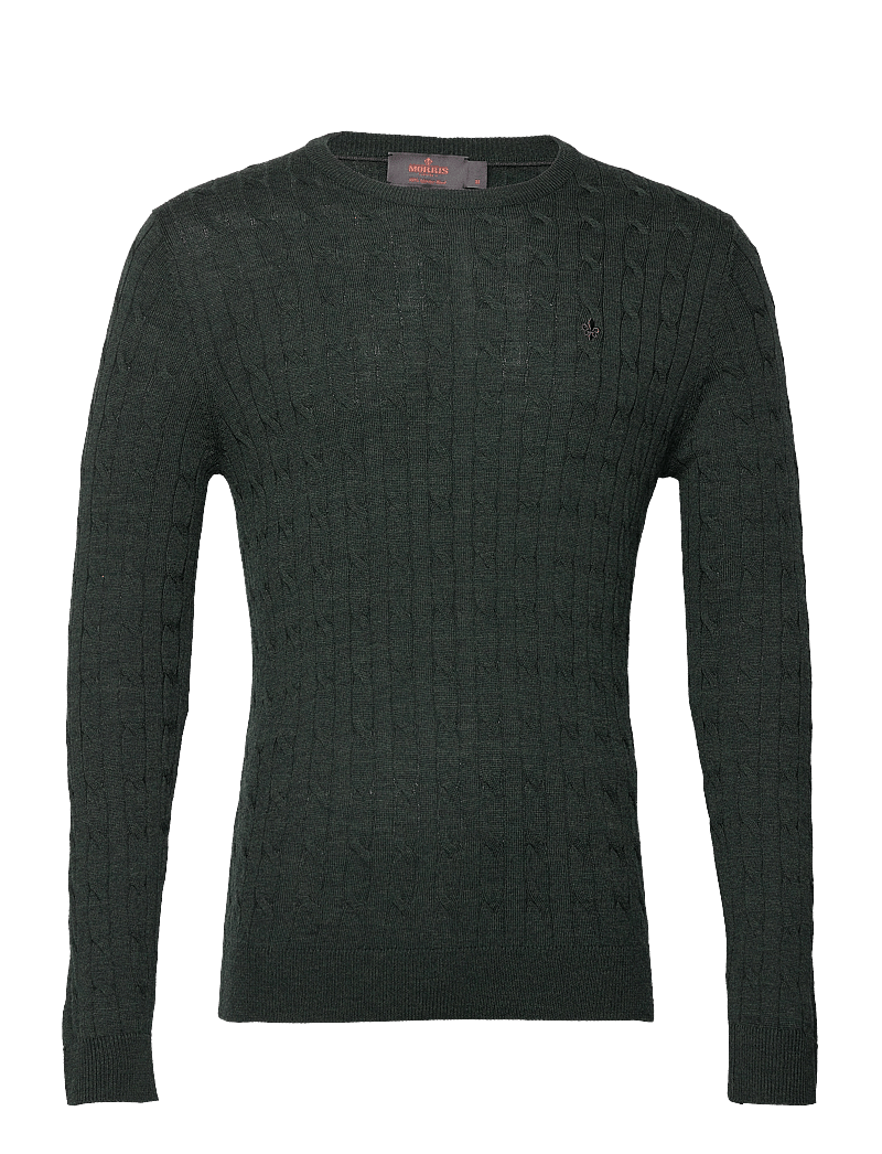 Morris - Merino Cable Oneck - rundhals - olive - 0