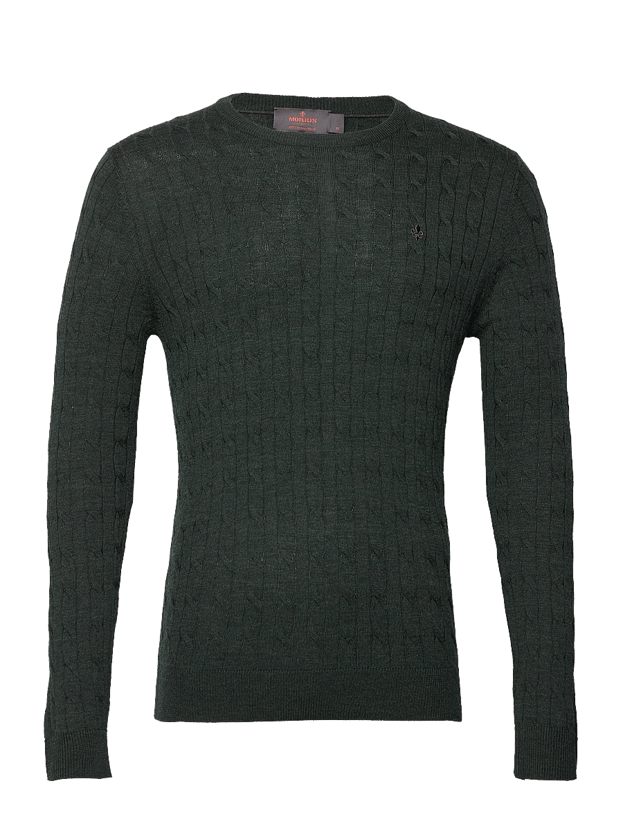 Morris - Merino Cable Oneck - rundhals - olive - 0