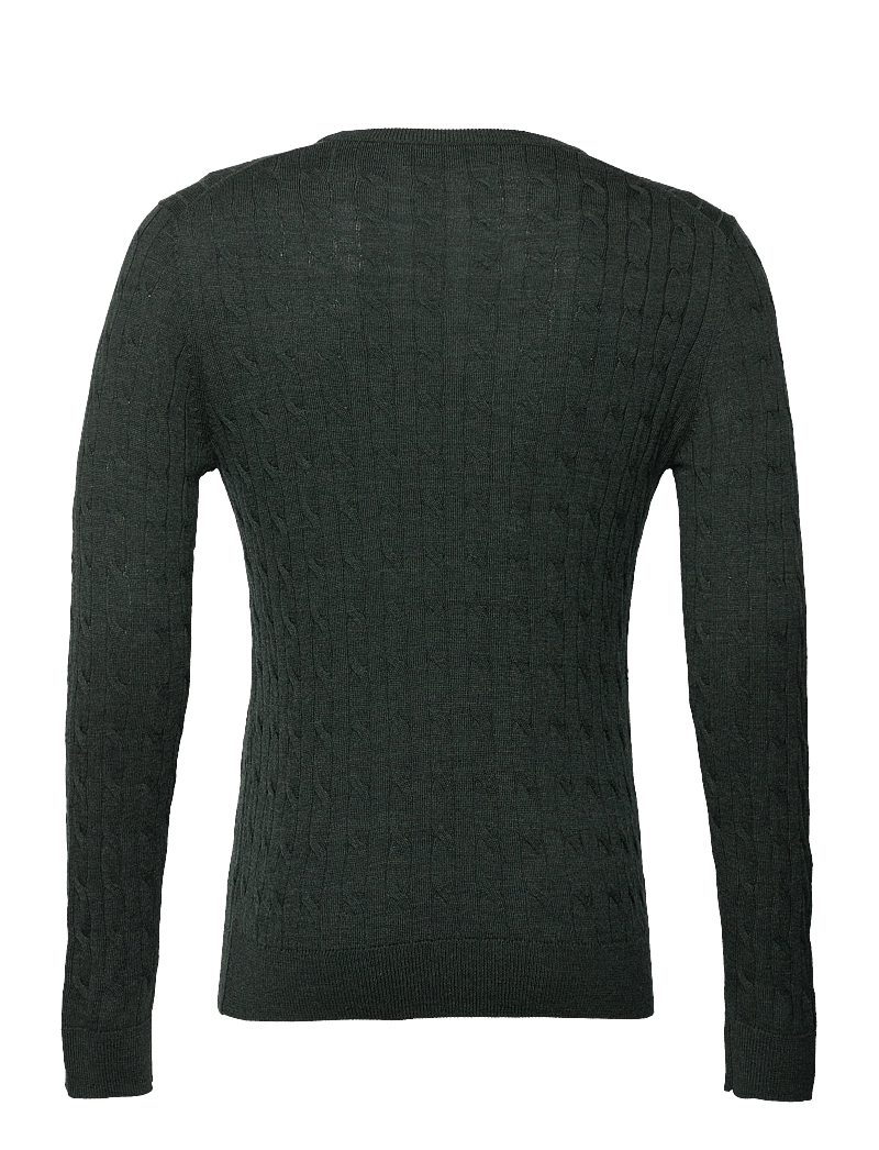Morris - Merino Cable Oneck - rundhals - olive - 1