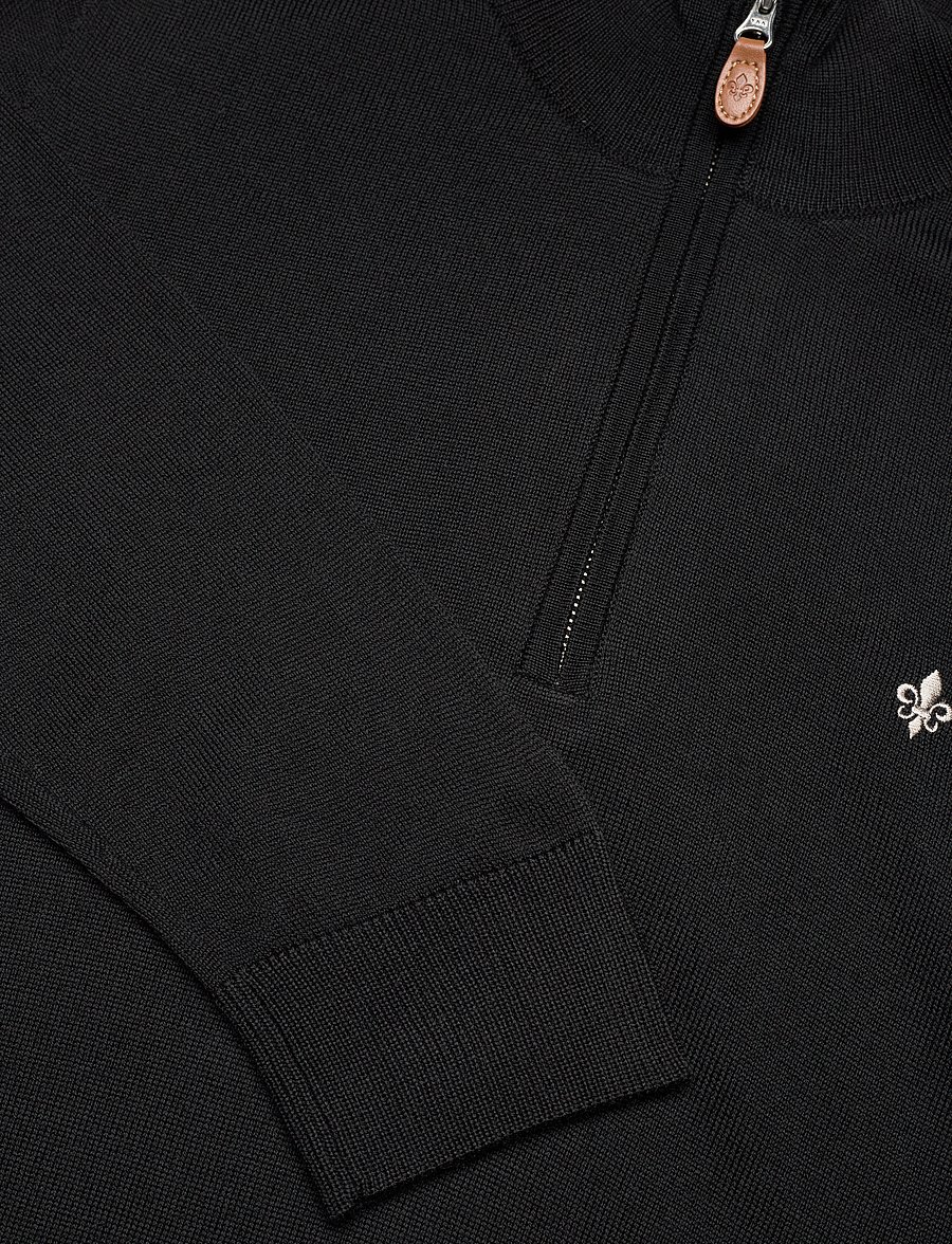 Morris - Merino John Zip - half zip-tröjor - black - 2