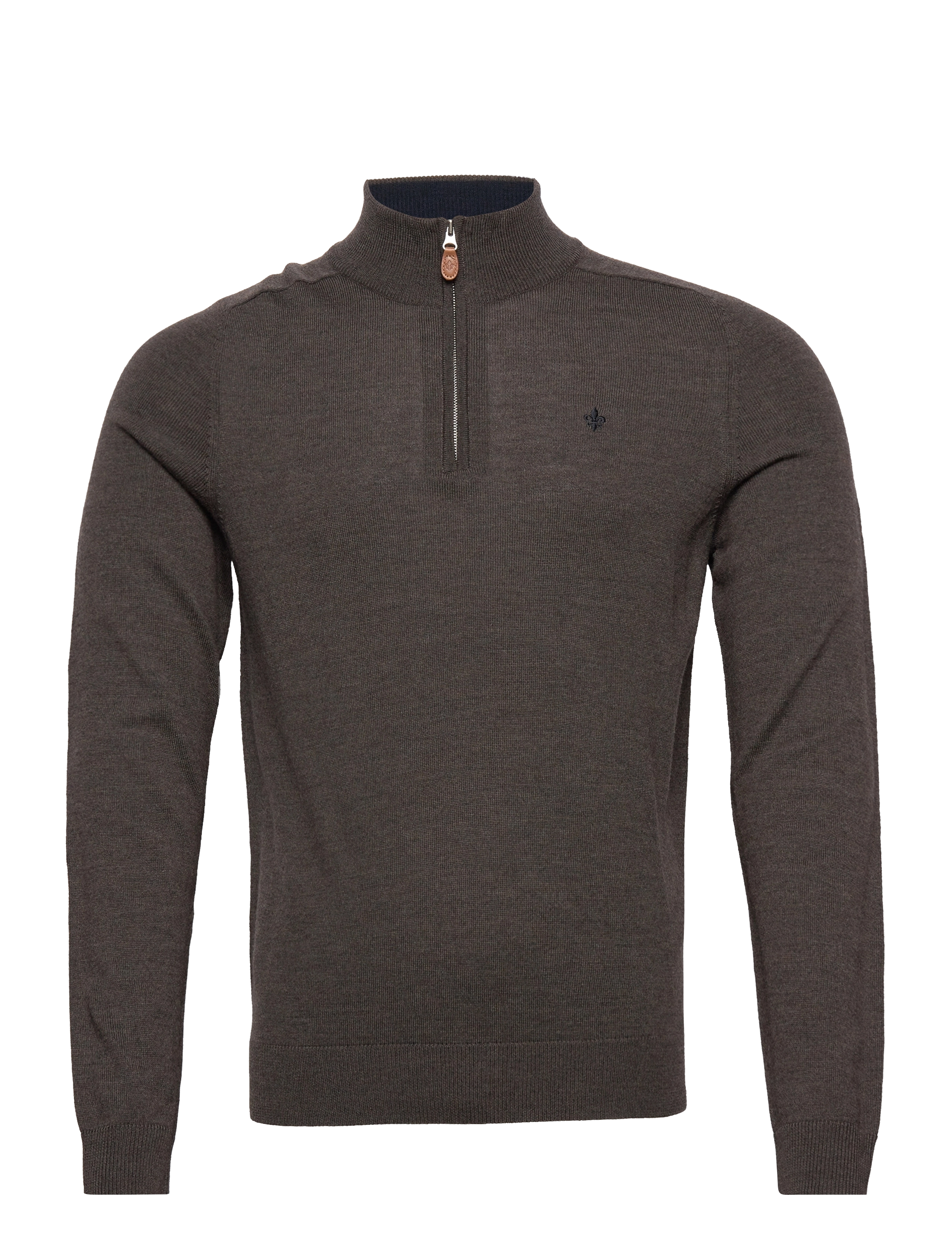 Morris - Merino John Zip - autumn clothing - brown - 0