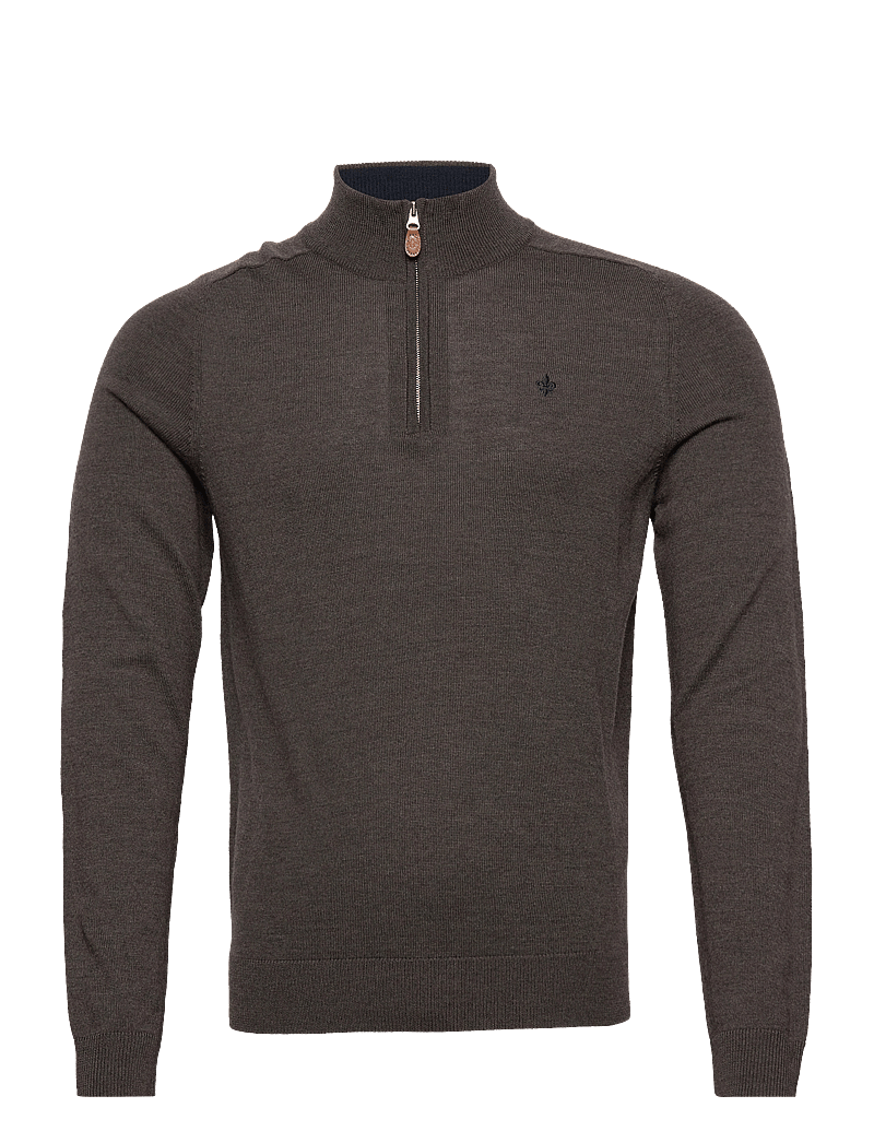 Morris - Merino John Zip - half zip - brown - 0