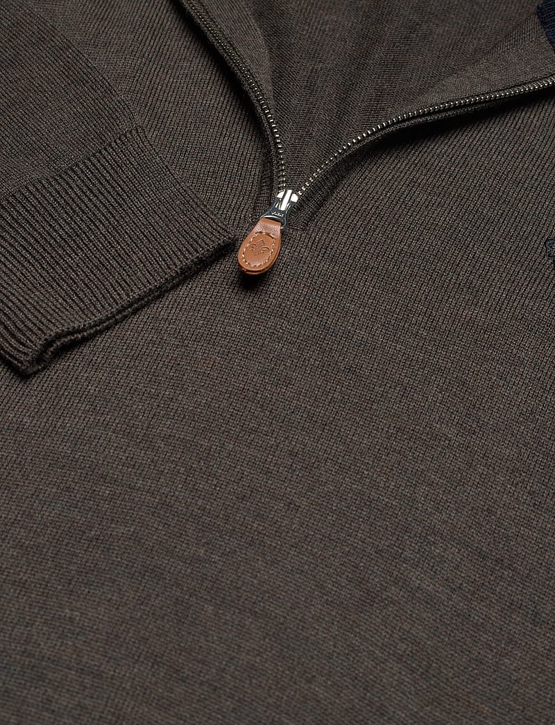 Morris - Merino John Zip - half zip - brown - 2