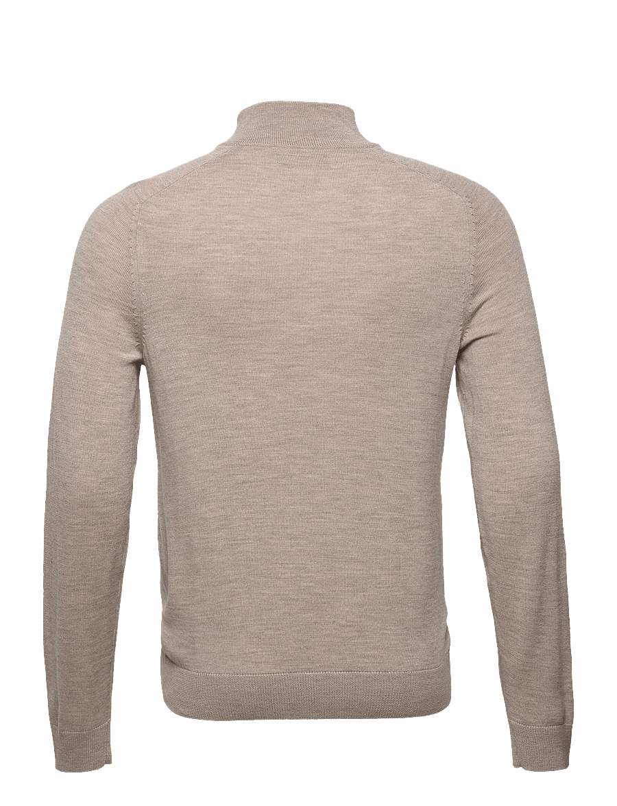 Morris - Merino John Zip - half zip strik - khaki - 1