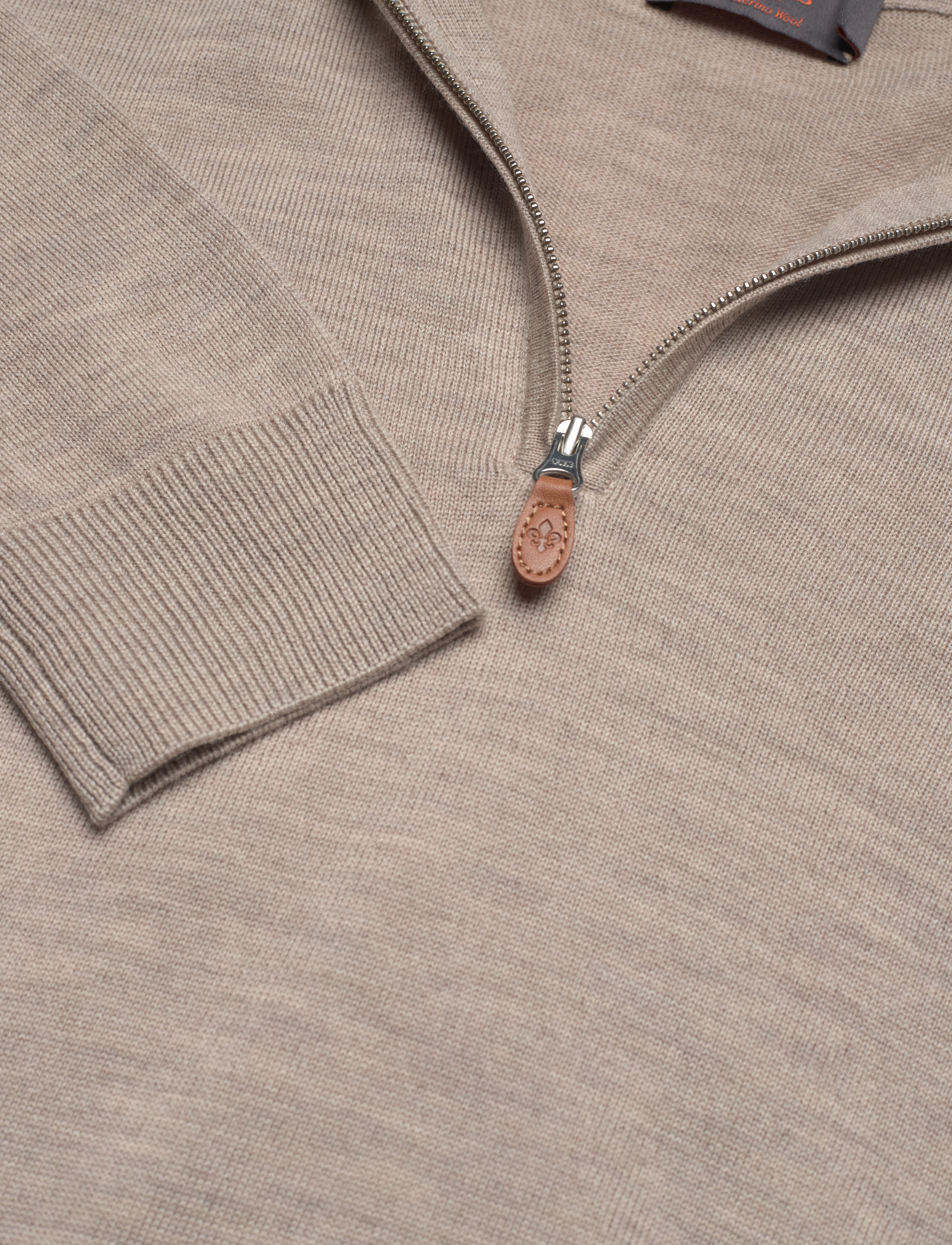 Morris - Merino John Zip - half zip strik - khaki - 2