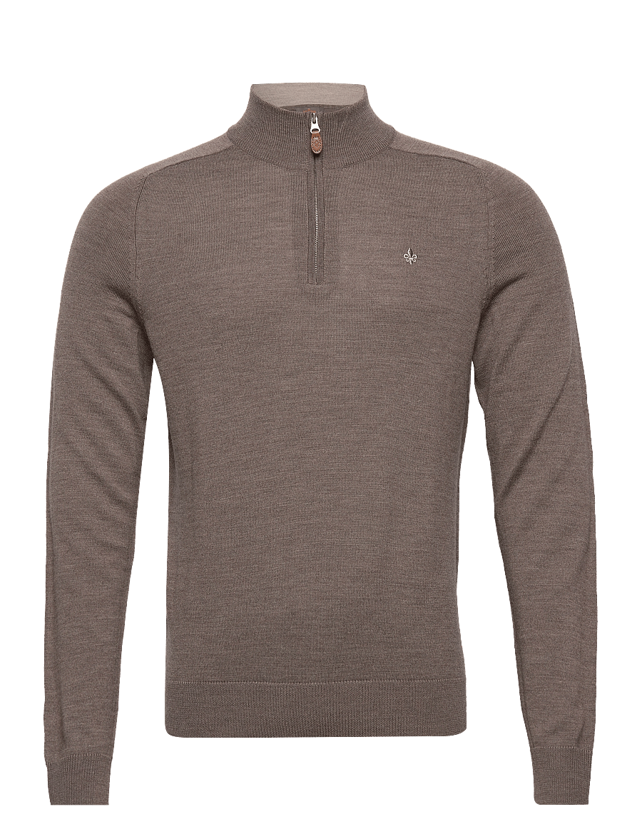 Morris - Merino John Zip - tõmblukk-kaelusega džemprid - light brown - 0