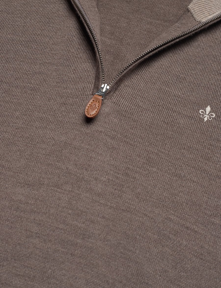Morris - Merino John Zip - tõmblukk-kaelusega džemprid - light brown - 2