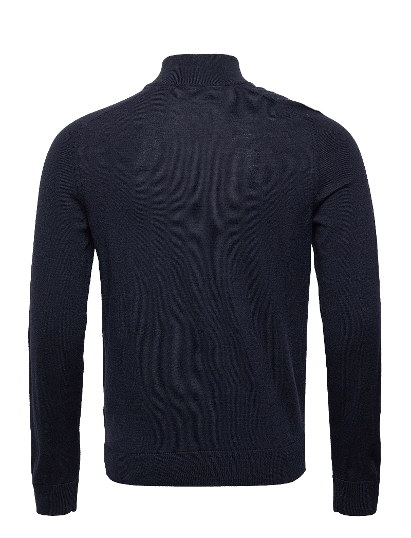 Morris - Merino John Zip - half zip jumpers - navy - 1
