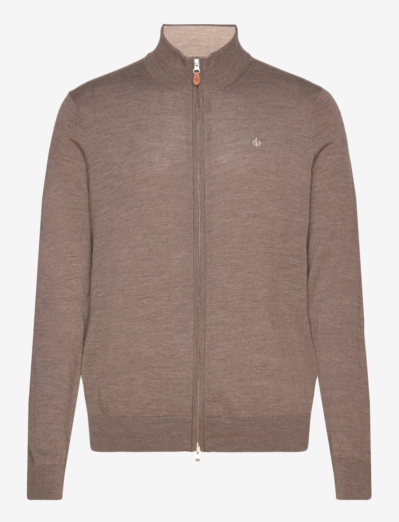 Morris - Merino Zip Cardigan - fullzip strik - brown - 0