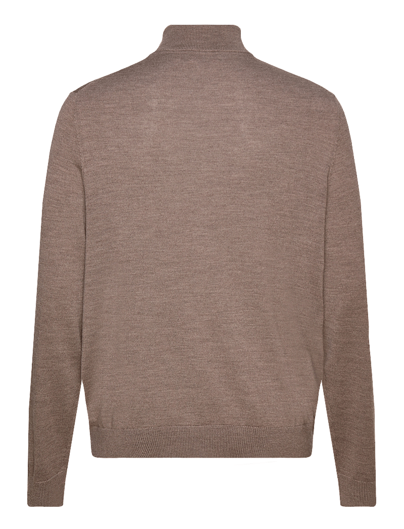 Morris - Merino Zip Cardigan - fullzip strik - brown - 1