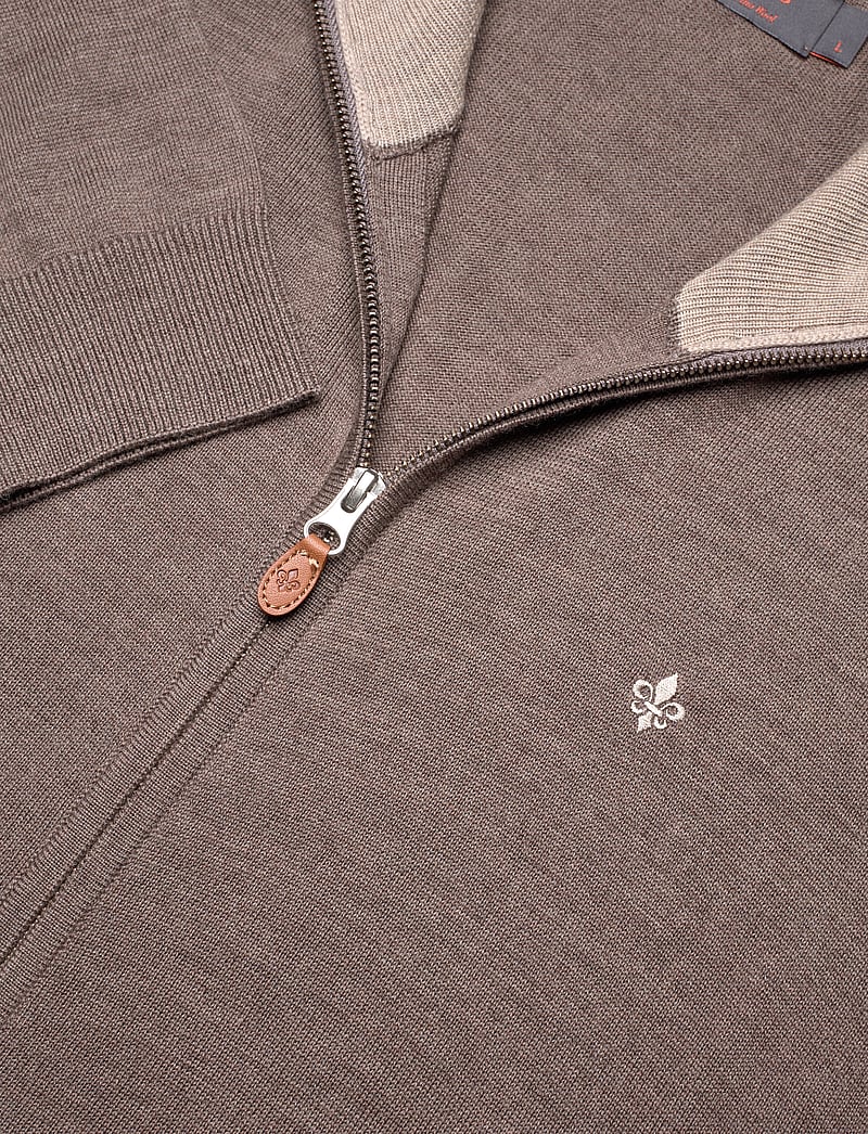 Morris - Merino Zip Cardigan - fullzip strik - brown - 2