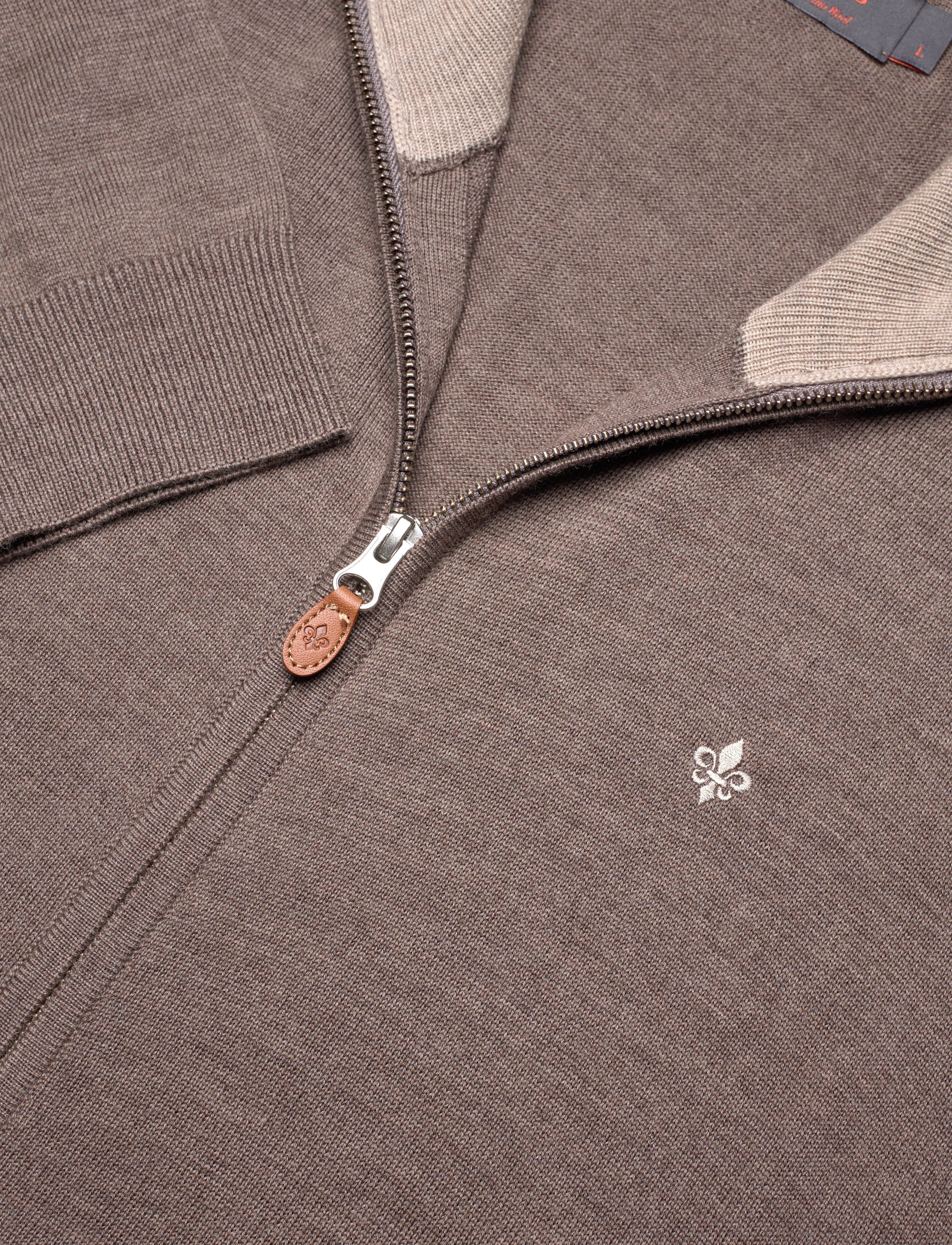 Morris - Merino Zip Cardigan - full zip tröjor - brown - 2