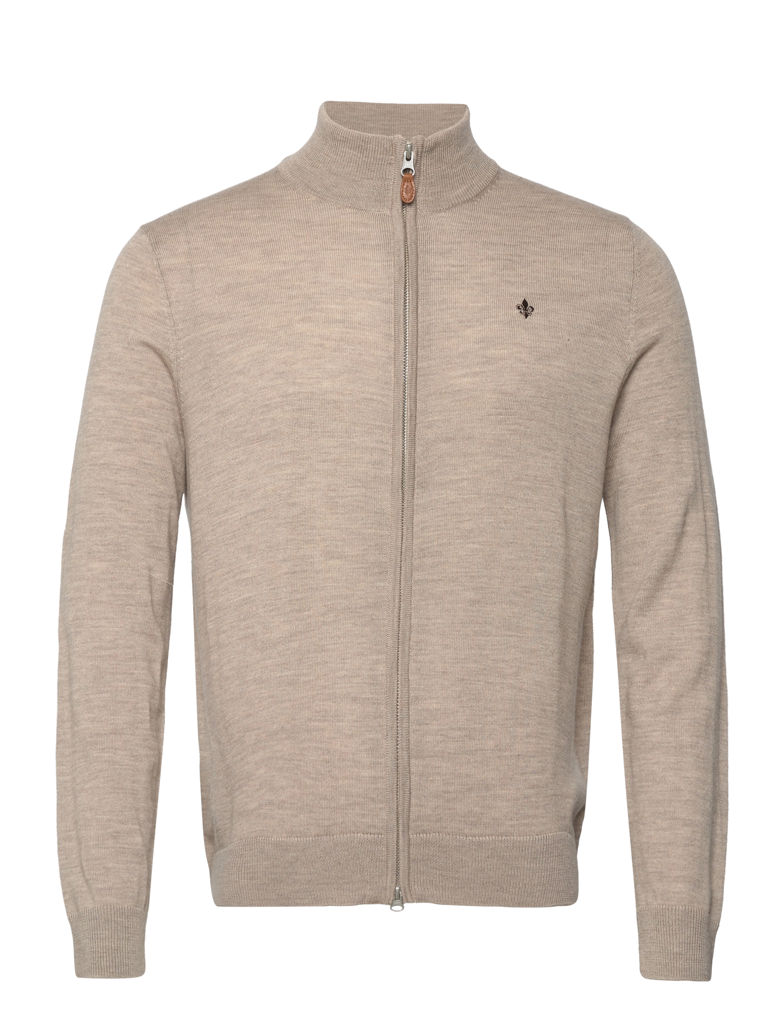 Morris Merino Zip Cardigan, XXL, Knitwear, Beige - Full Jumpers, Männerswear