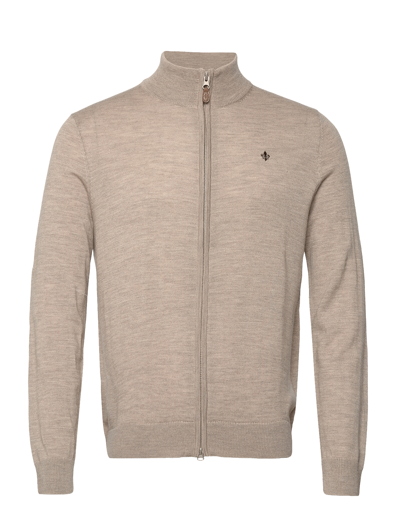 Morris Merino Zip Cardigan - Beige - S