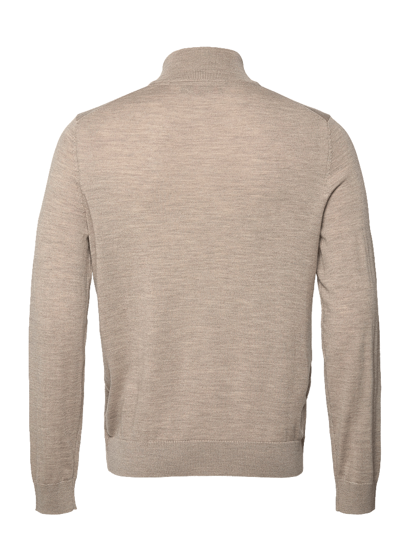 Morris - Merino Zip Cardigan - pullover mit durchgehendem reißverschluss - khaki - 1