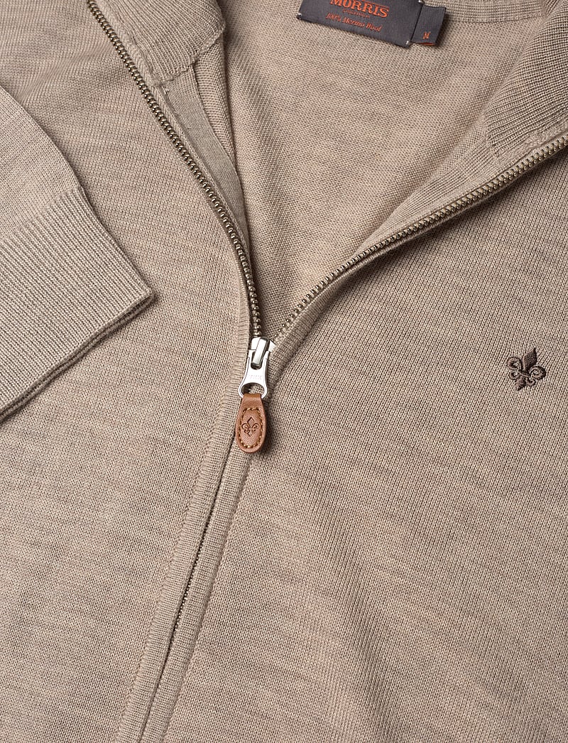 Morris - Merino Zip Cardigan - pullover mit durchgehendem reißverschluss - khaki - 2