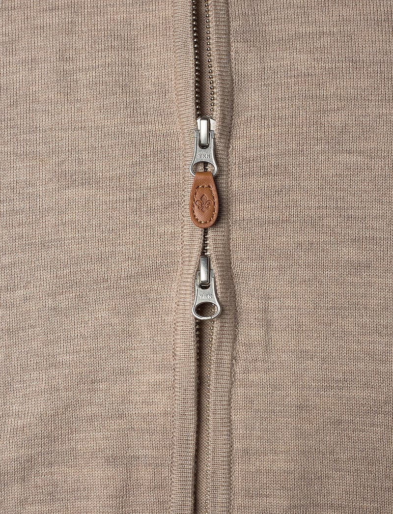 Morris - Merino Zip Cardigan - pullover mit durchgehendem reißverschluss - khaki - 3