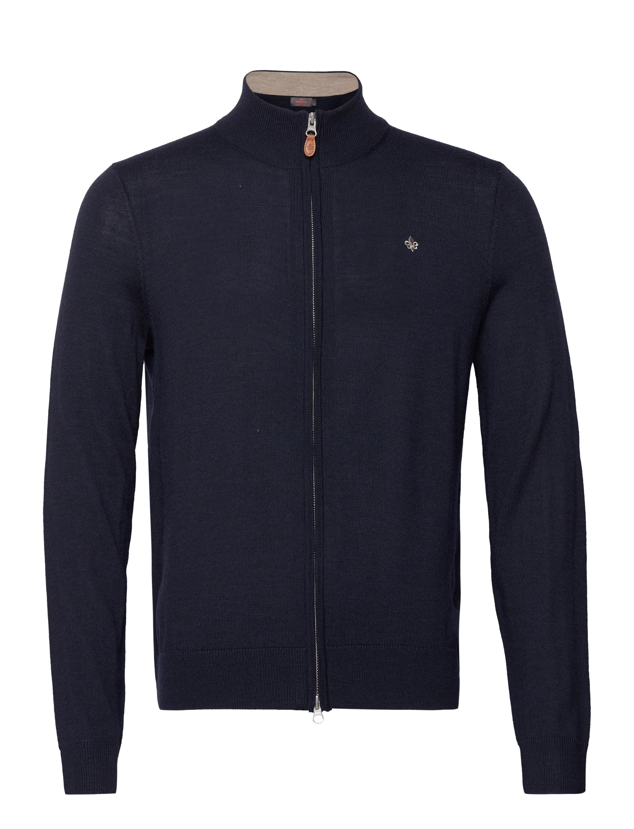 Morris Merino Zip Cardigan, XXL, Knitwear, Marineblau - Full Jumpers, Männerswear