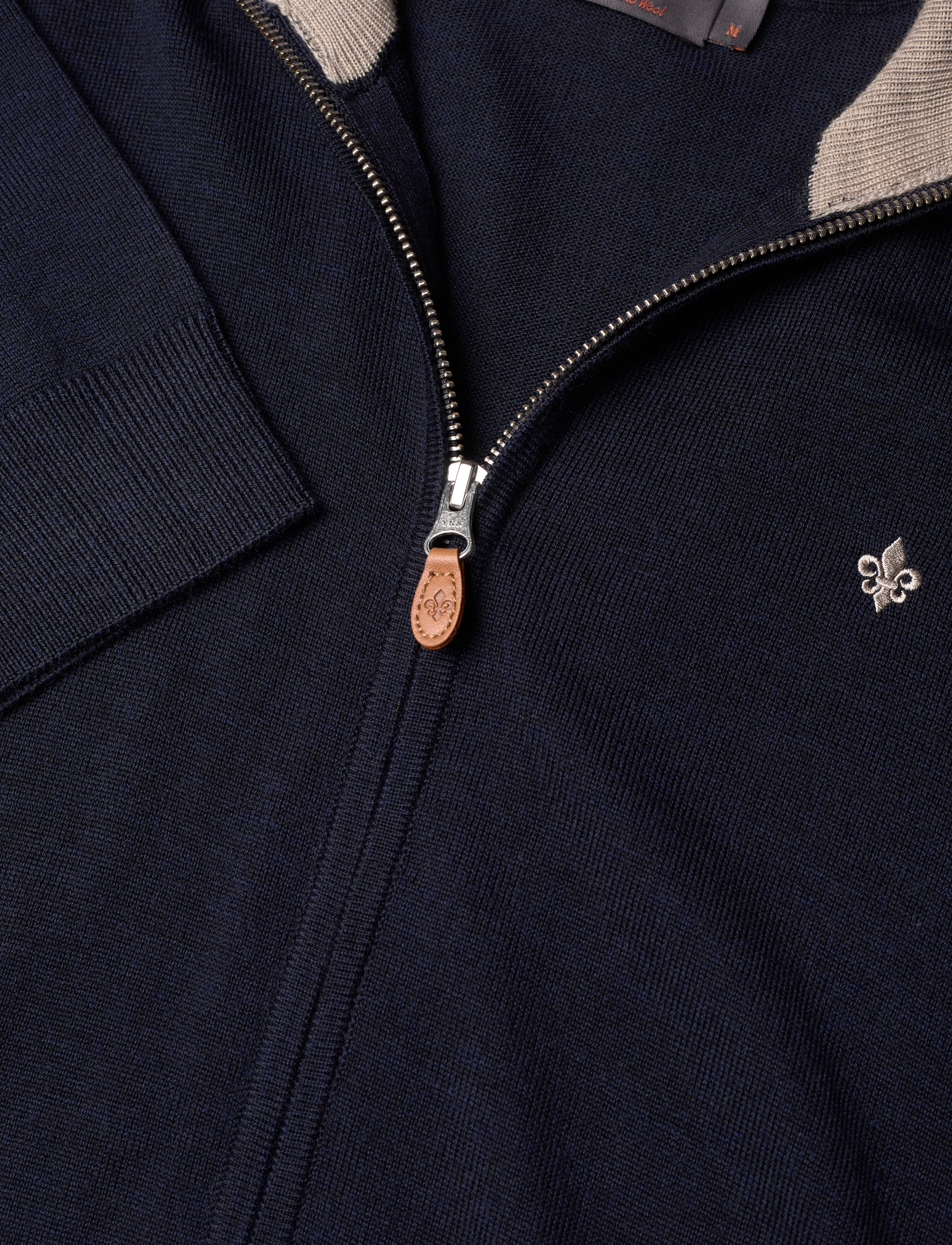 Morris - Merino Zip Cardigan - pullover mit durchgehendem reißverschluss - navy - 2