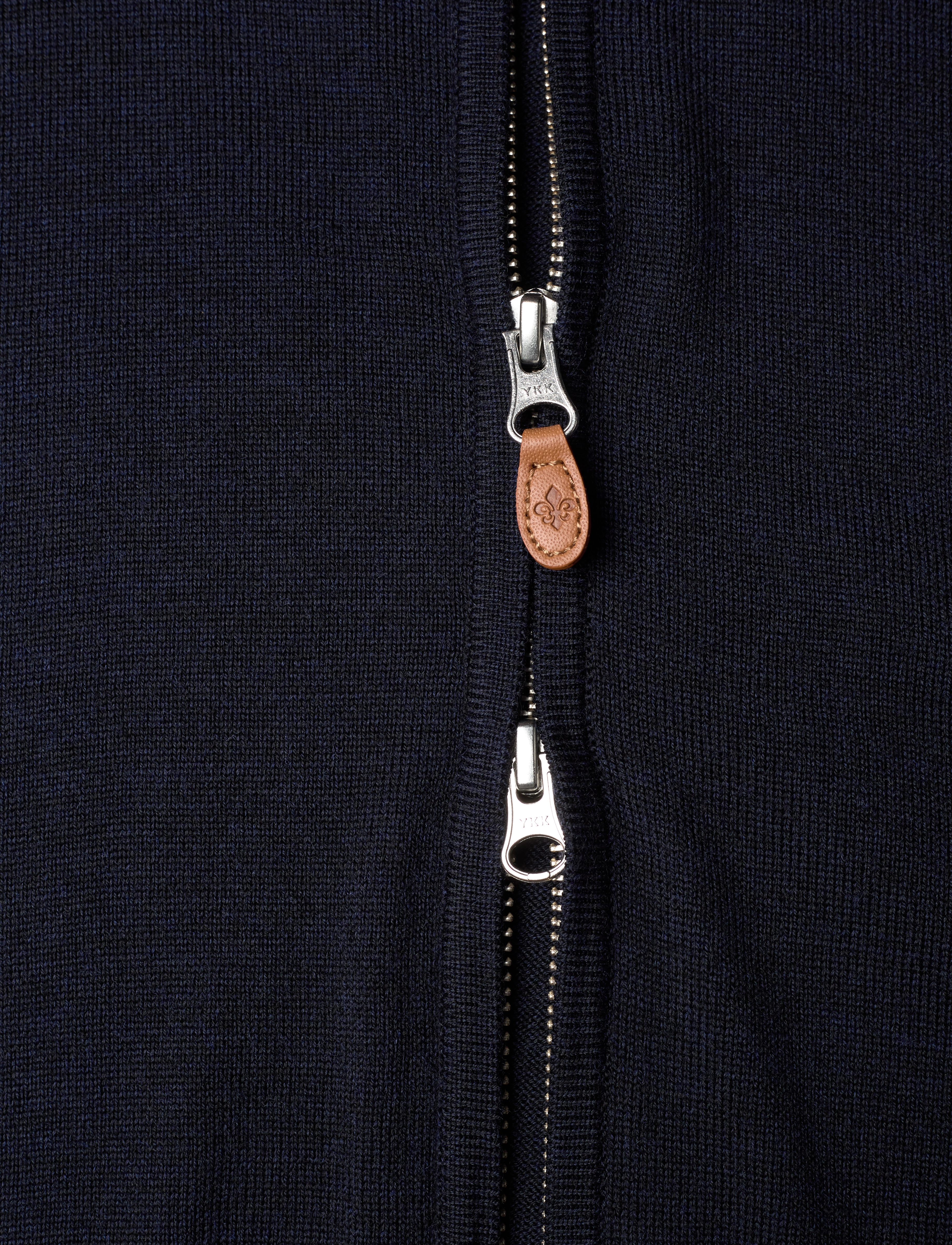 Morris - Merino Zip Cardigan - pullover mit durchgehendem reißverschluss - navy - 3
