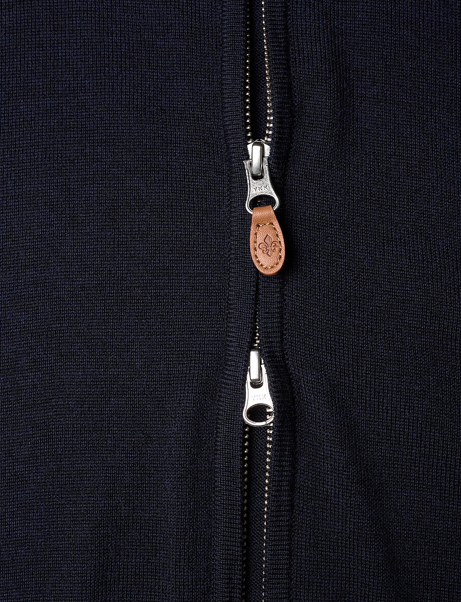 Morris - Merino Zip Cardigan - pullover mit durchgehendem reißverschluss - navy - 3
