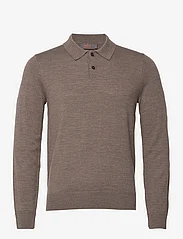 Morris - Merino Polo Knit - knitted polos - brown - 0