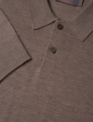 Morris - Merino Polo Knit - dzianinowe bluzki polo - brown - 2