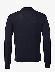 Morris - Merino Polo Knit - dzianinowe bluzki polo - navy - 1