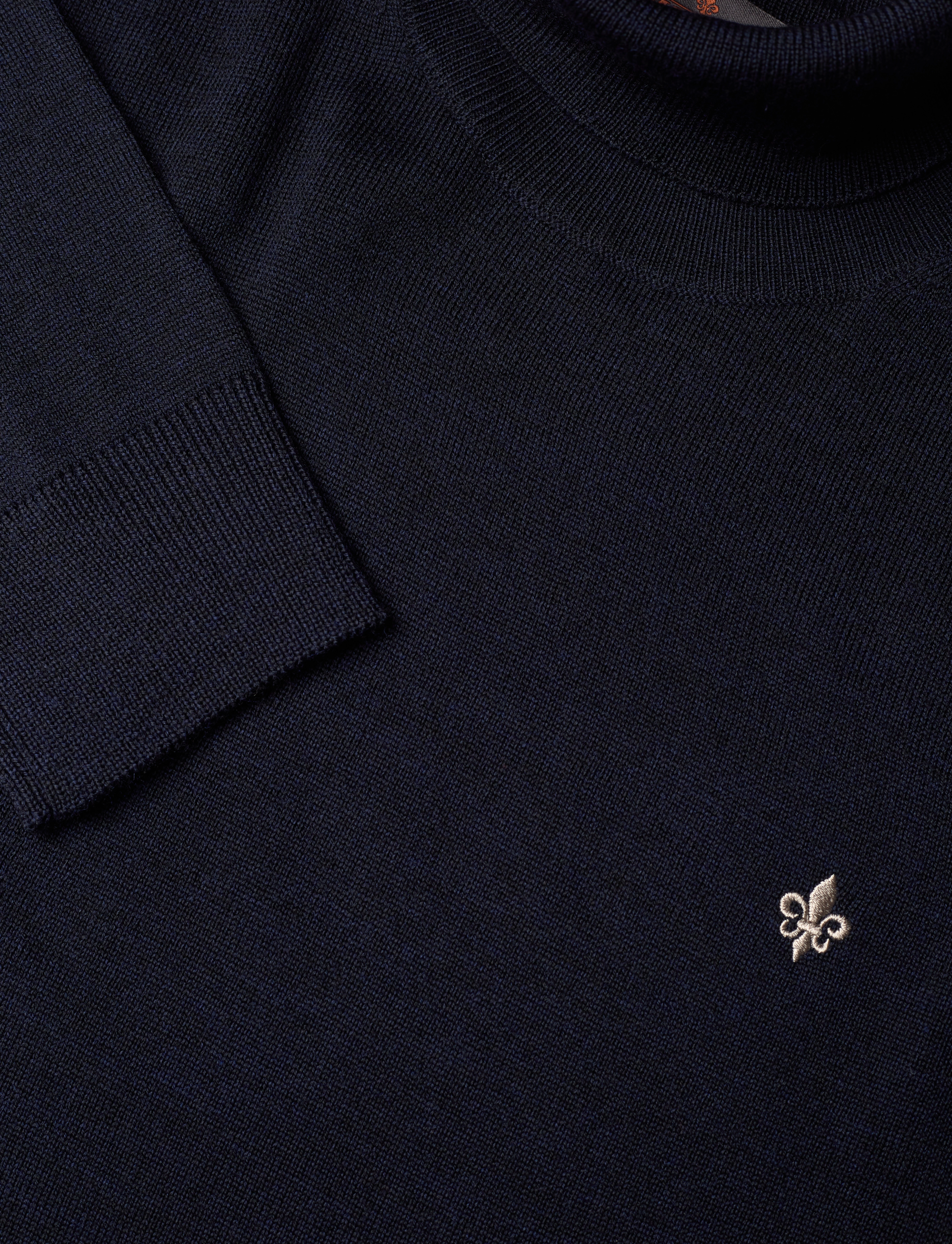 Morris - Merino  Roller Neck - navy - 2