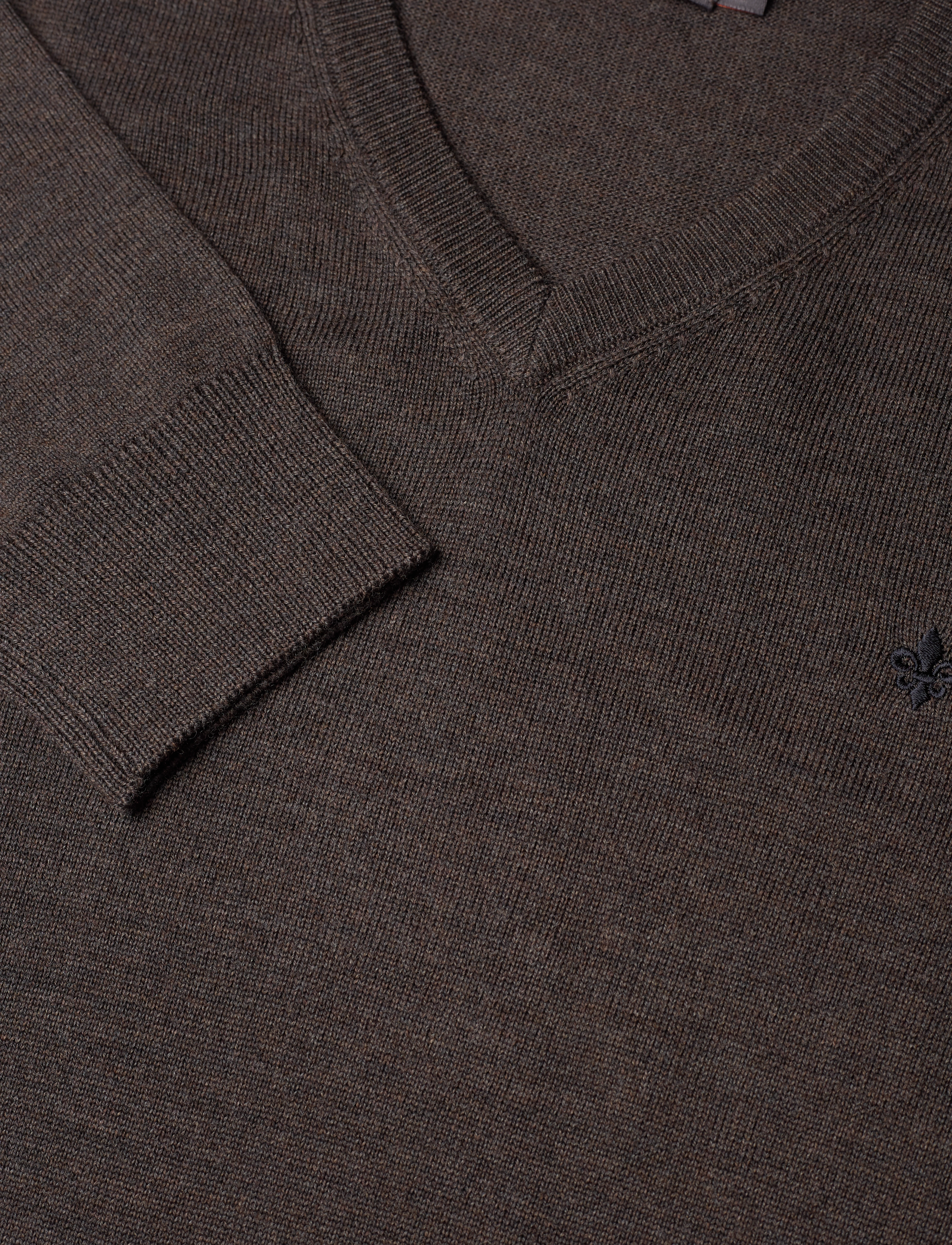 Morris - Merino Vneck - knitwear - brown - 2
