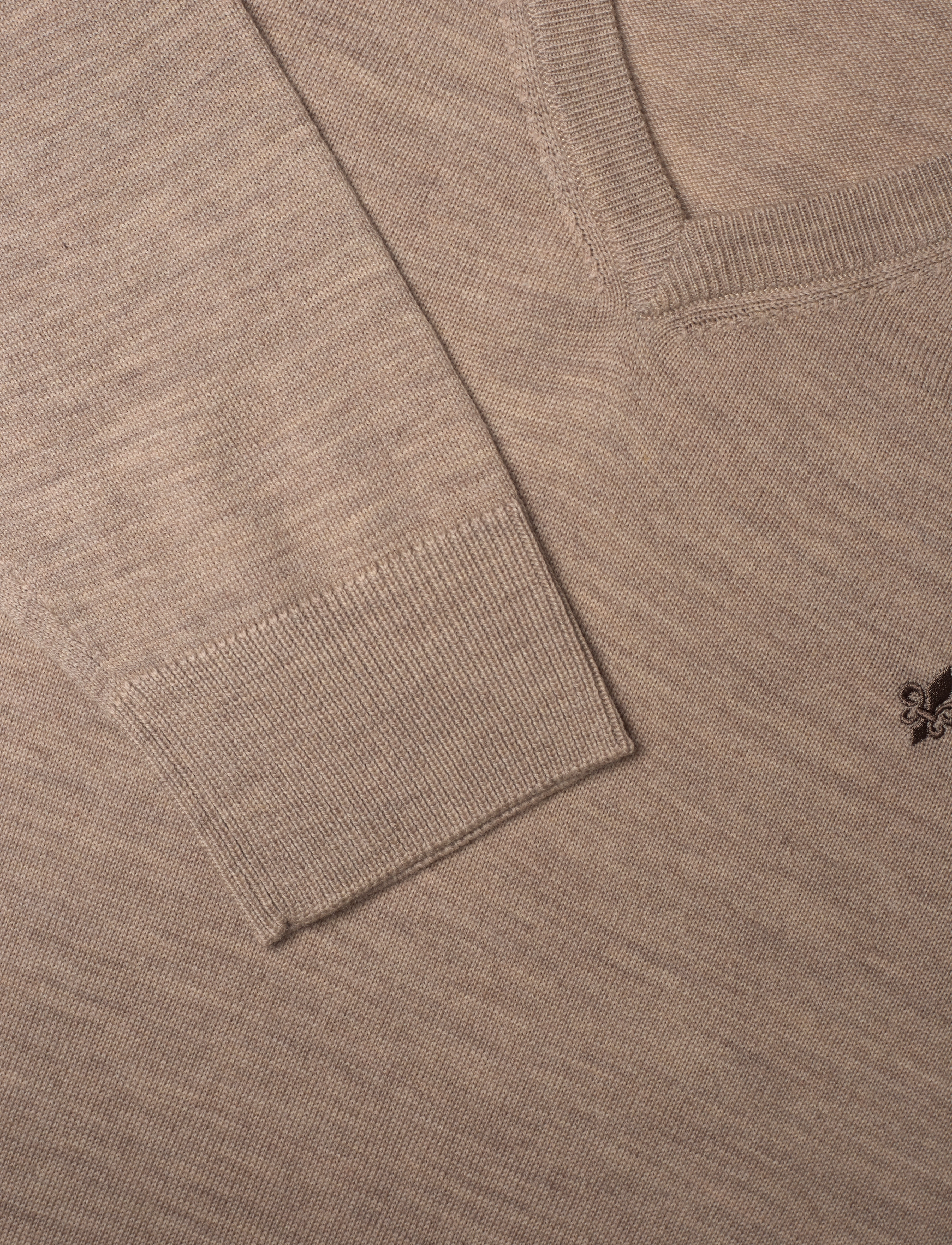 Morris - Merino Vneck - v-necks - khaki - 2